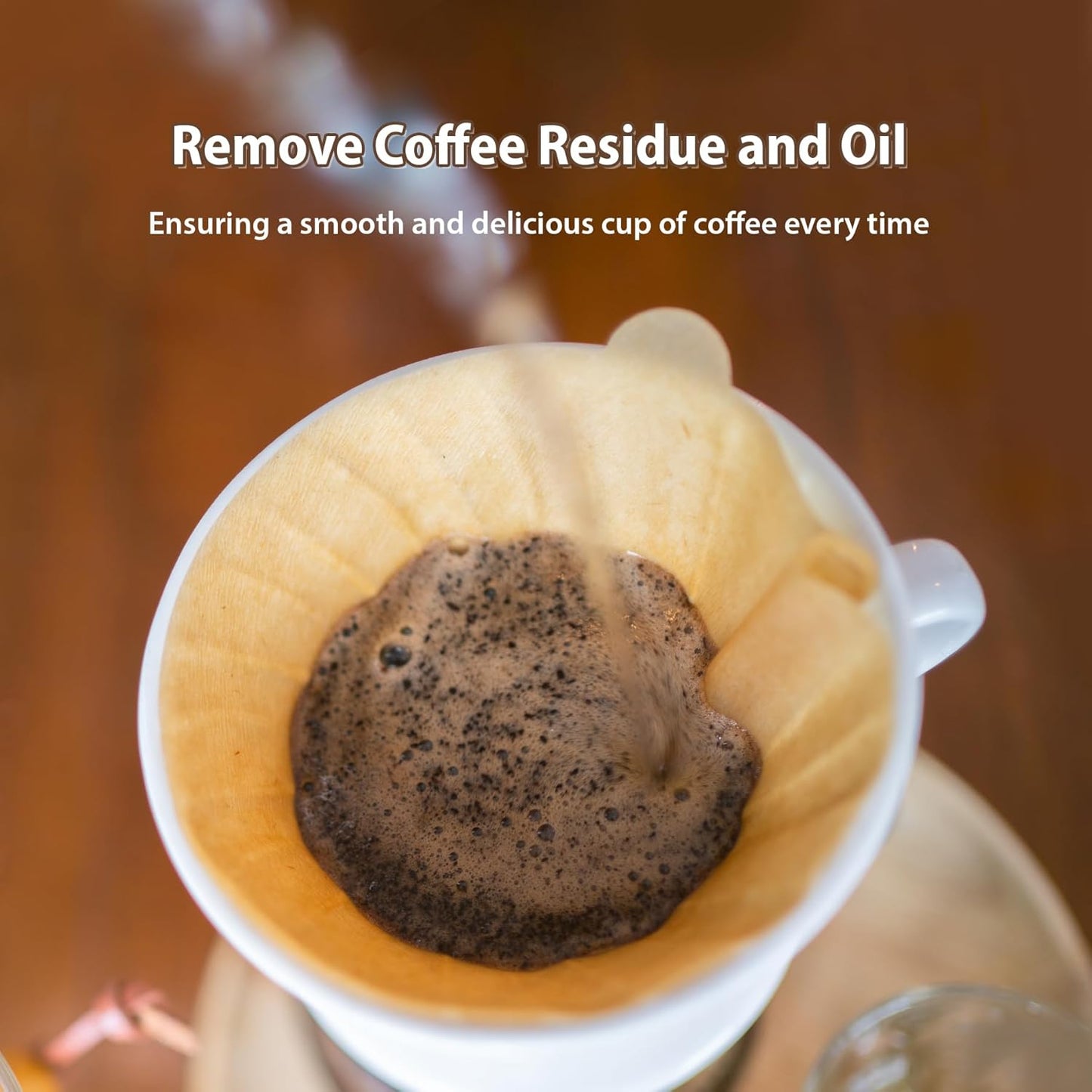 Coffee Filters V60 Coffee Filter Size 02 Cone Coffee Filters 2-4 Cups for Pour Over and Drip Coffee Maker(Natural Brown, 200 Count)