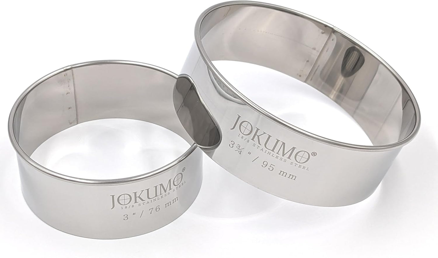 12 Piece Plain Round Pastry/Cookie Cutter Set Heavy Duty Commercial Grade 18/8 304 Stainless Steel - Metal Marked Size – Perfect For Cooking Enthusiast