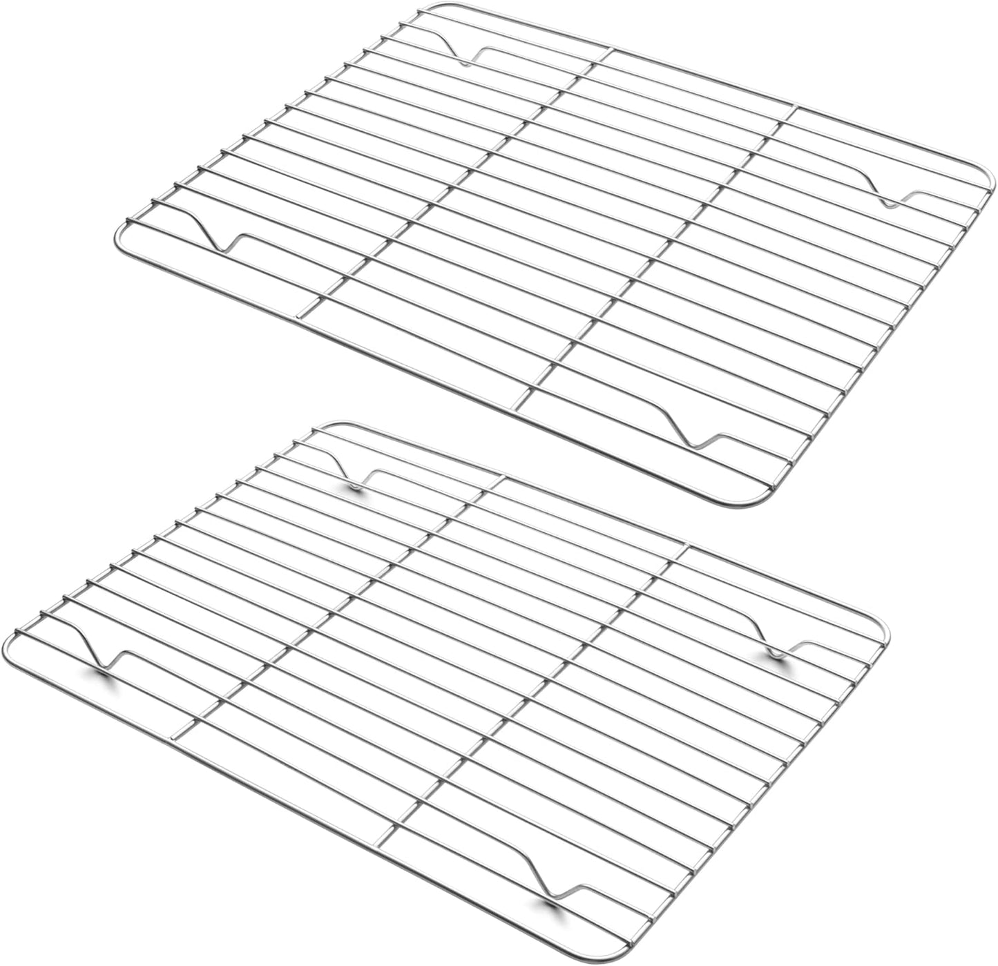 TeamFar Cooling Rack, 11.7” x 9” Stainless Steel Wire Baking Rack for Cooking Roasting Grilling, Fit for Oven Pan, Oven & Dishwasher Safe, Non-toxic & Heavy-Duty, 2PCS