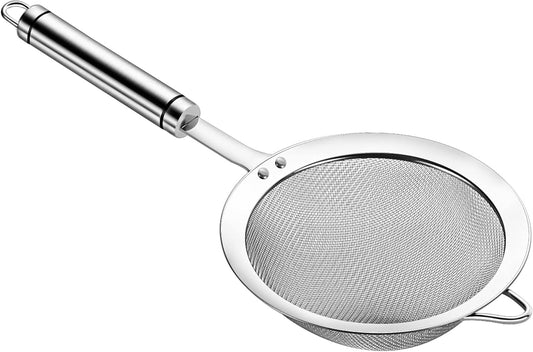 Stainless Steel Fine Mesh Strainers for Kitchen, Colander-Skimmer with Handle, Sieve Sifters for Food, Tea, Rice, Oil, Noodles, Fruits, Vegetable 4.73 inch