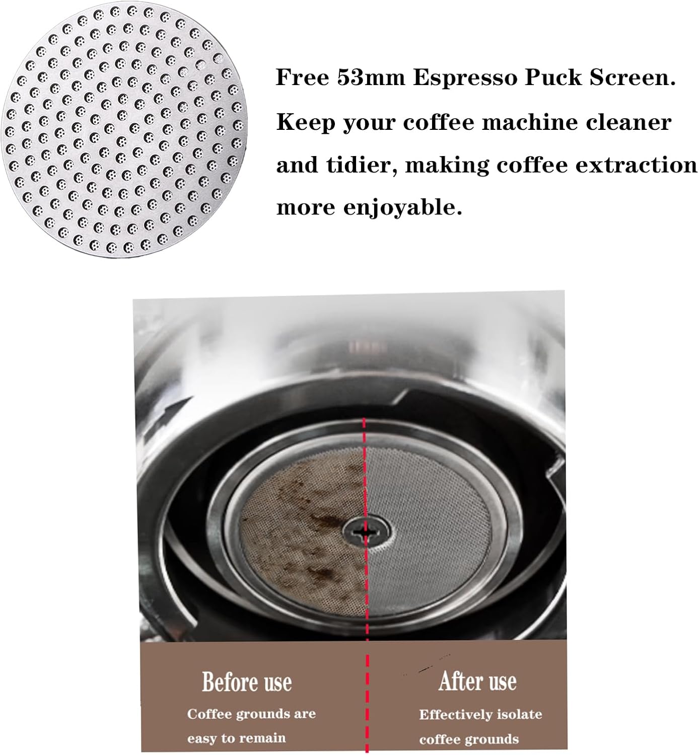 53mm Espresso Tamper, Premium Barista Coffee Tamper with Calibrated Spring, Stainless Steel Base, for Breville Series 54mm Portafilter Basket, Adjustable Depth, Espresso Manual Tamper (Black)