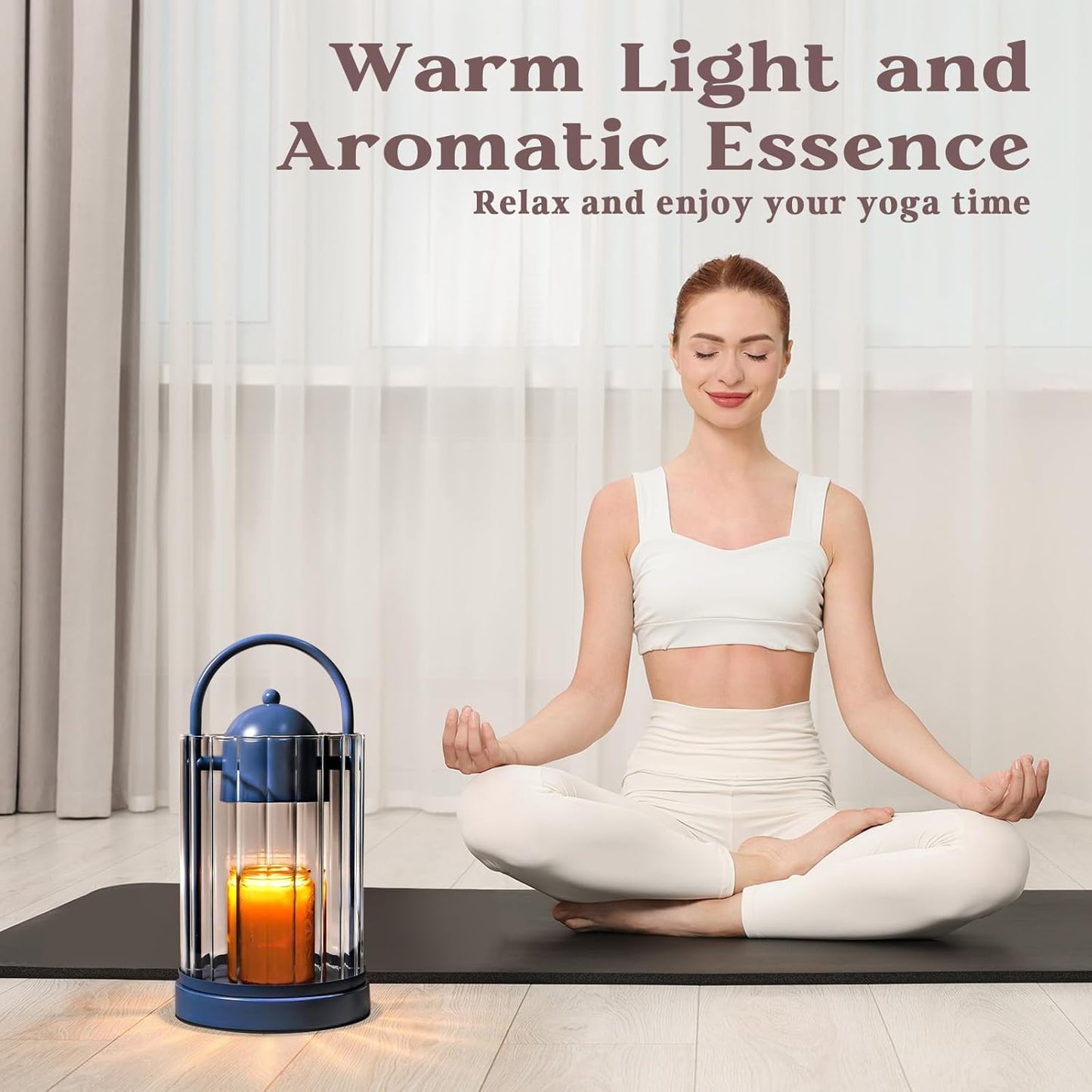 Birdcage Candle Warmer Lamp with Timer, Dimmable Candle Lamp Warmer, Electric Candle Lamp for Various Jar Candles, Vintage Lamp Candle Warmer for Bedroom, Blue Candle Light Warmer with 2 Bulbs