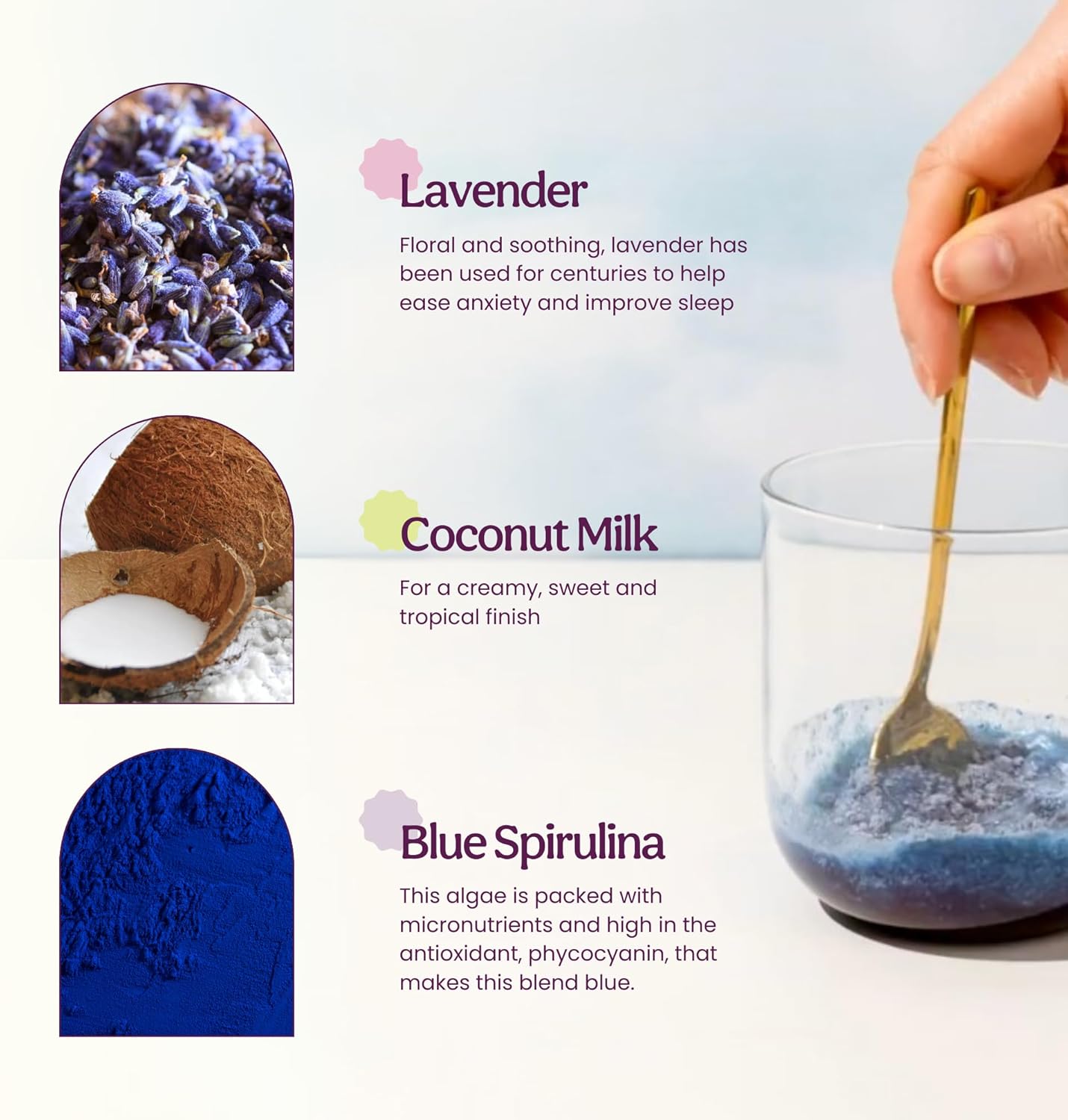 Blume Matcha & Blue Lavender Starter Pack - Organic Superfoods Booster for Lattes, Coffee & Smoothies - Vegan, Sugar and Gluten Free - Includes Frother - 60 Servings