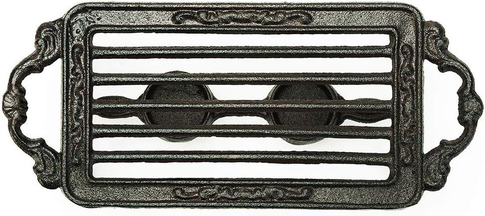 Sungmor Heavy Duty Cast Iron Teapot Dish Warmer Stable Holder for Tealight Stand | Tealight Warmer Decorative Stove for Villa Yard Balcony-Rectangle