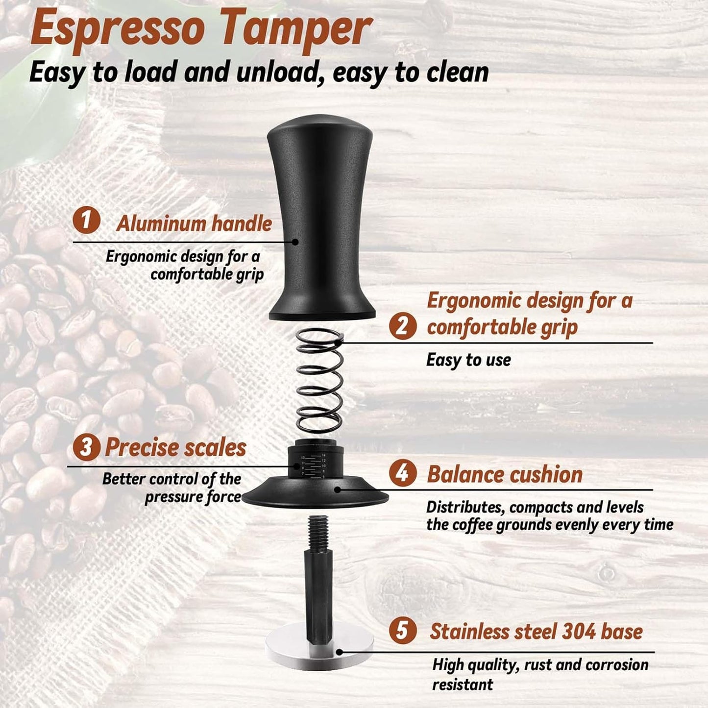 22 PCS Coffee Tamper Set, Espresso Accessories Barista Kit, with 51mm Espresso Tamper, WDT Tool, Frothing Pitcher(350 ml), Latte Art Pen, Coffee Stirrer, Tamper Mat, 16 Coffee Stencils