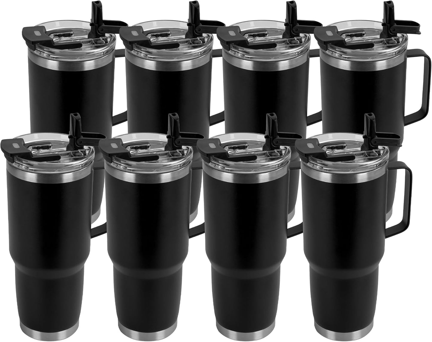 HASLE OUTFITTERS 30oz Tumbler Bulk with Handle, Insulated Travel Coffee Mug Set with Handle Leak-Proof Double Wall Stainless Steel Vacuum Tumblers Pack Metal Cup for Hot and Cold Drink