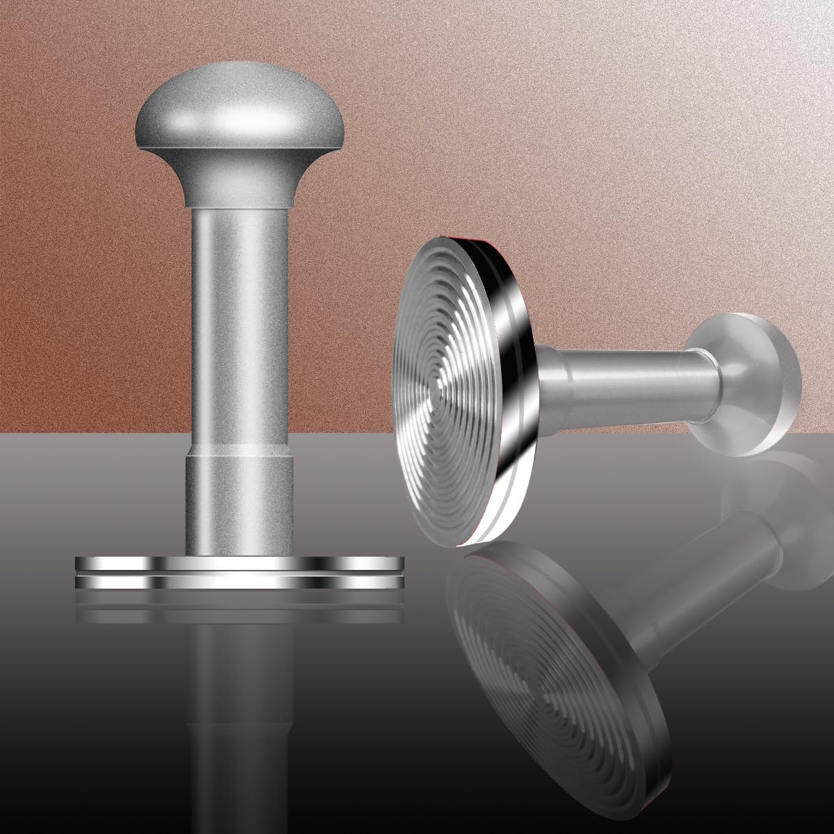 53.3mm Espresso Tamper - Premium Barista Coffee Tamper with Aluminum Handle and Stainless Steel Base, Compatible with Breville Barista Express 54mm Portafilter Basket (Gun Metal)