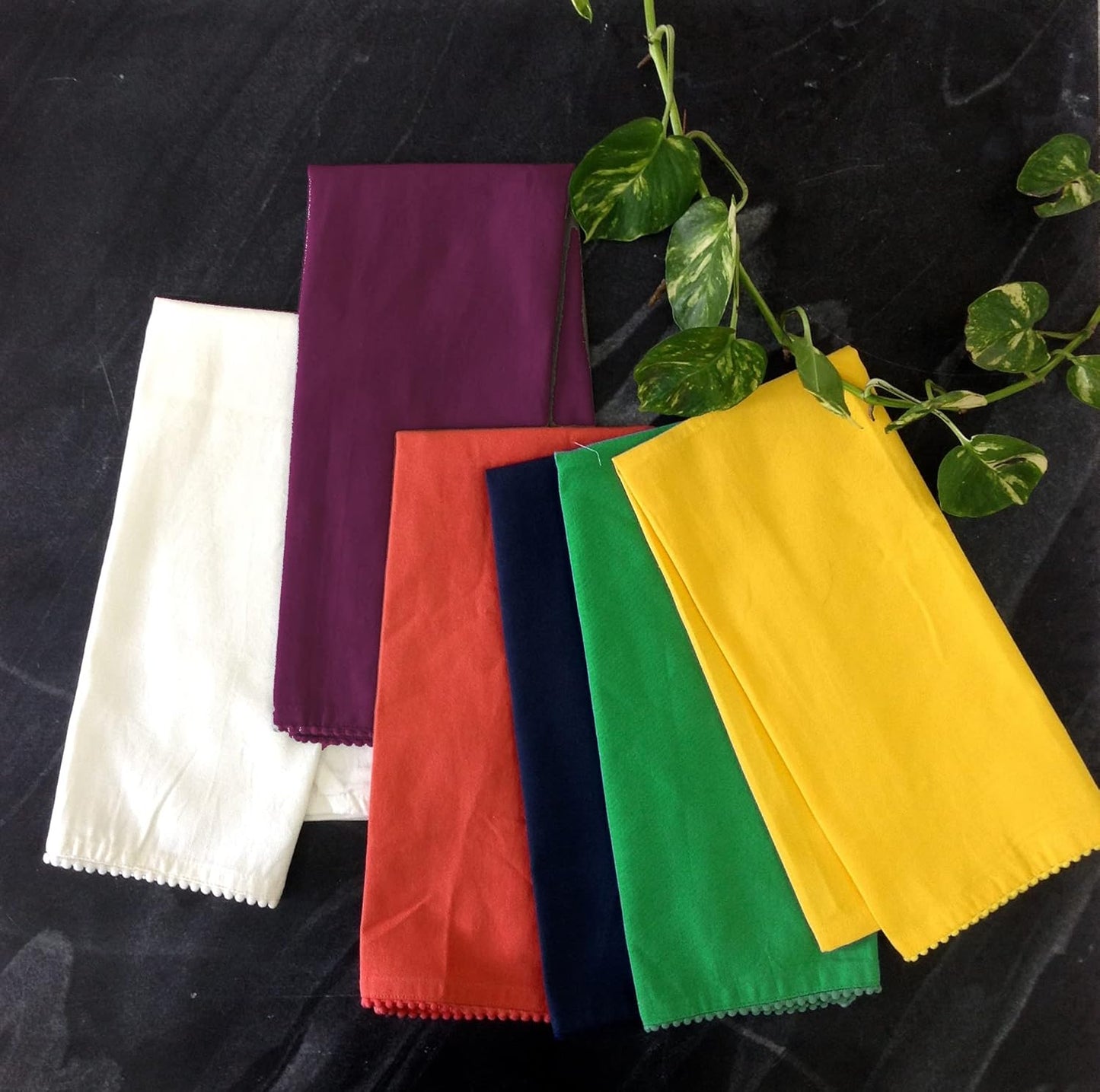 TARAN LIVING Cotton Kitchen Cloths - Assorted (2), Pack of 6 (18"x28")