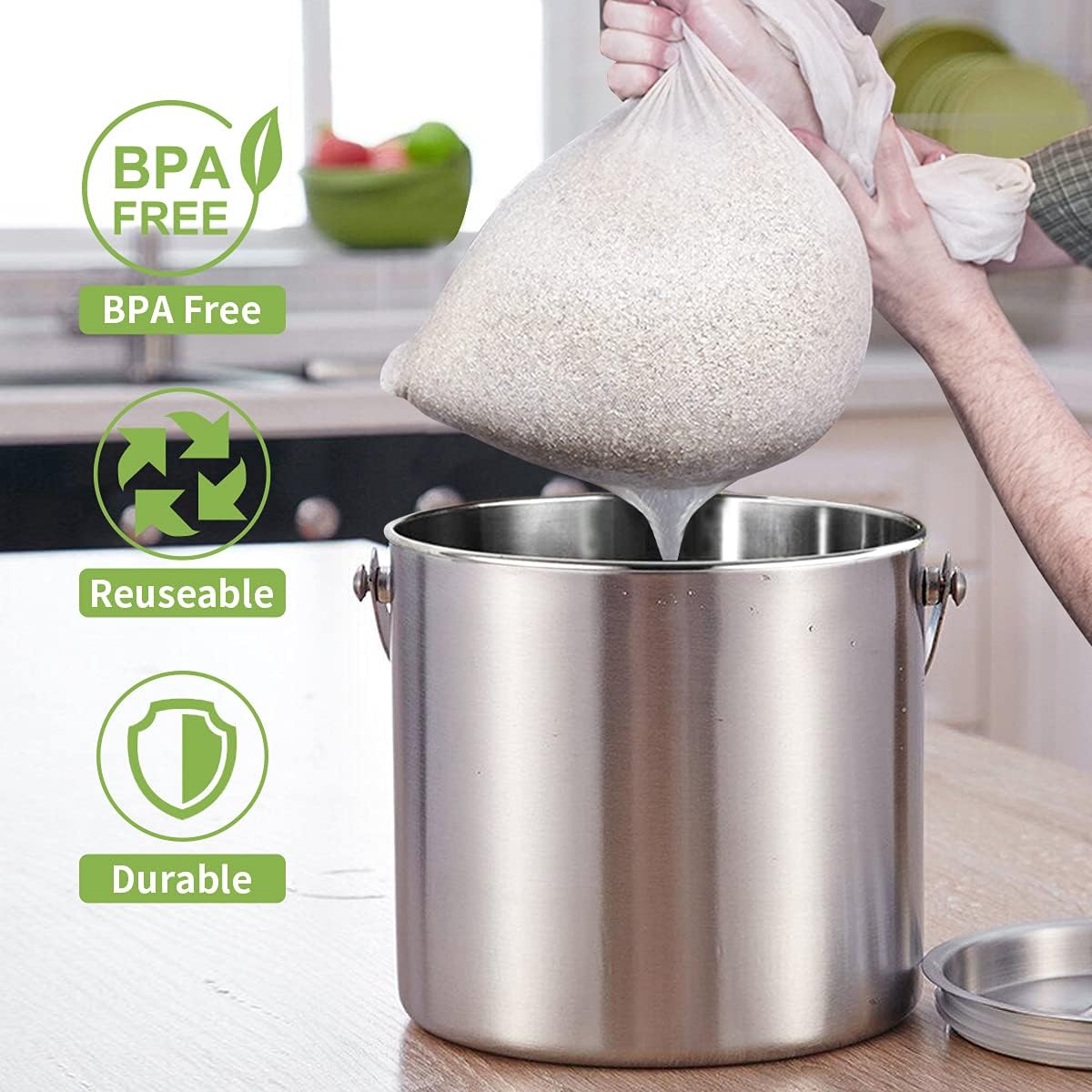 Brew Bags, 2pcs Brew In A Bag, Reusable Wine Straining Bag for Homebrewing, Fine Mesh Bag for Boiling, Durable Small Polyester Strainer Bag, 2 Pack of 16 X 18