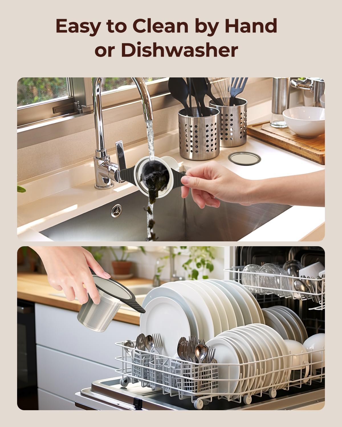 Reinmoson 2 Pack Large Tea Strainers& Filters for Loose Tea Single Cup, 304 Stainless Steel and Food Grade Silicone Extra Fine Mesh Tea Infusers