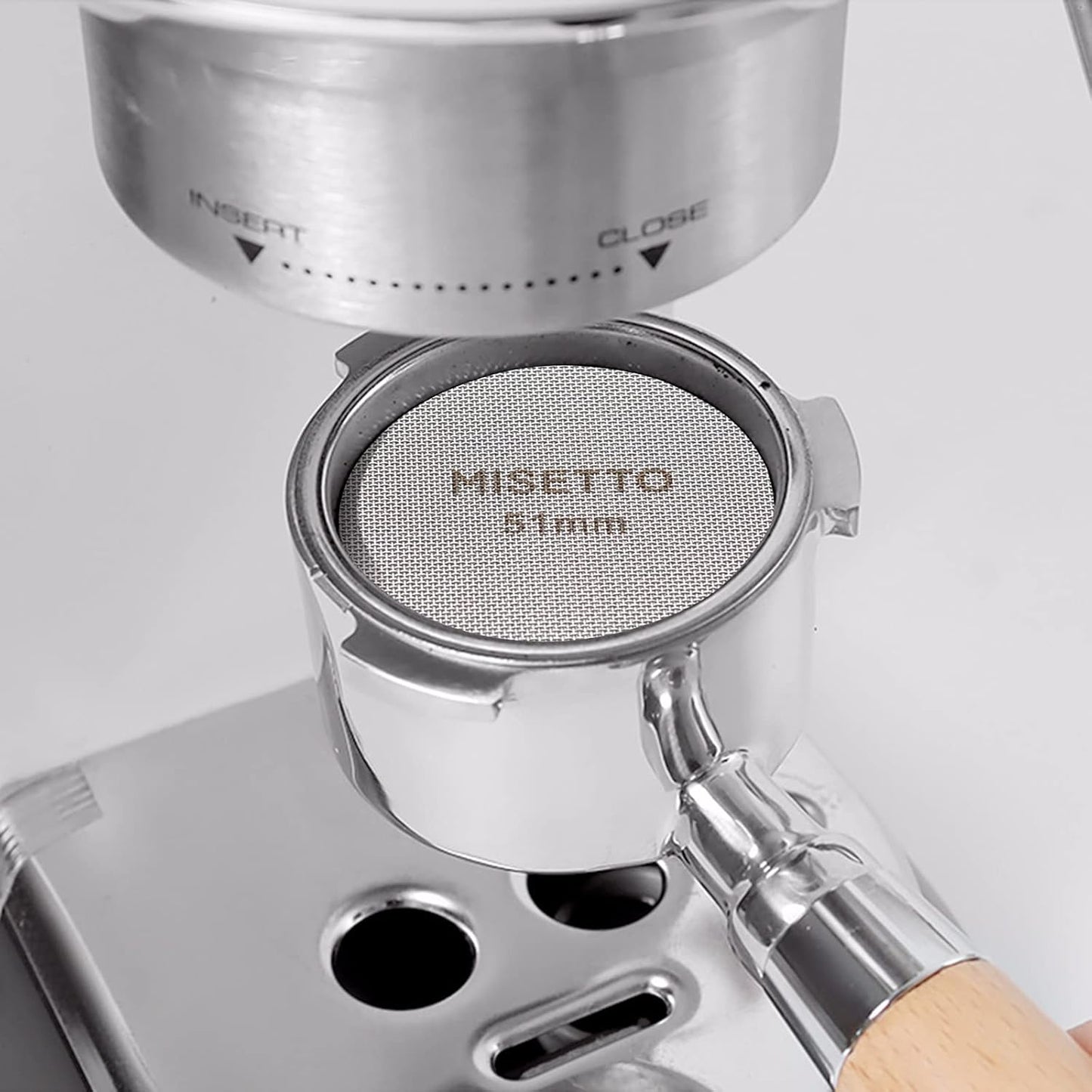 51mm Espresso Puck Screen, 100μm 1.7mm Thickness, MISETTO S/S Stainless Steel Reusable Professional Barista Portafilter Coffee Filter Mesh Plate for Espresso Portafilter Filter Basket(51mm)