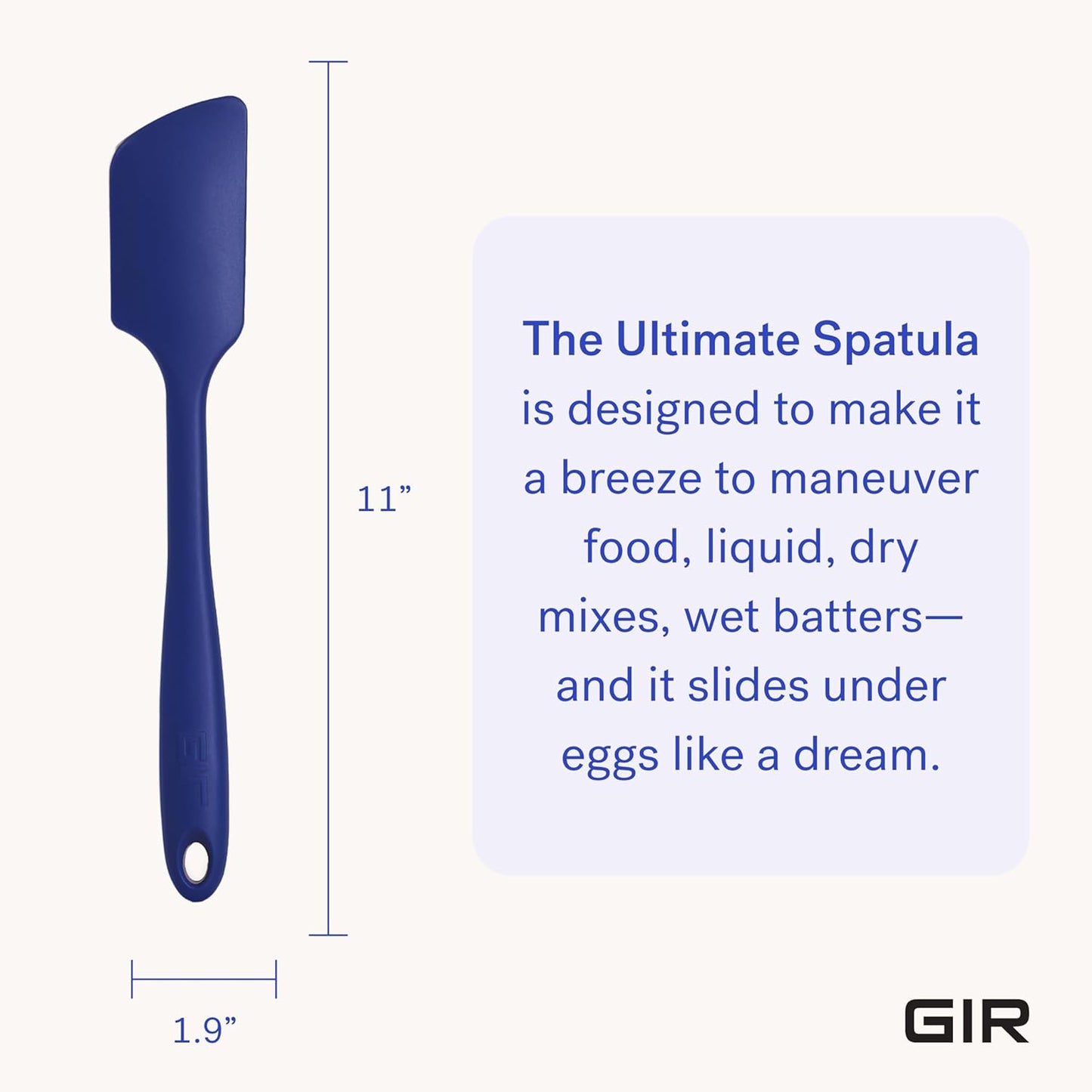 GIR: Get It Right Silicone Spatula for Cooking, Baking & Mixing - Heat-Resistant up to 425°F - Nonstick & Dishwasher Safe Cookware - BPA Free - Navy Silicone Kitchen Spatula