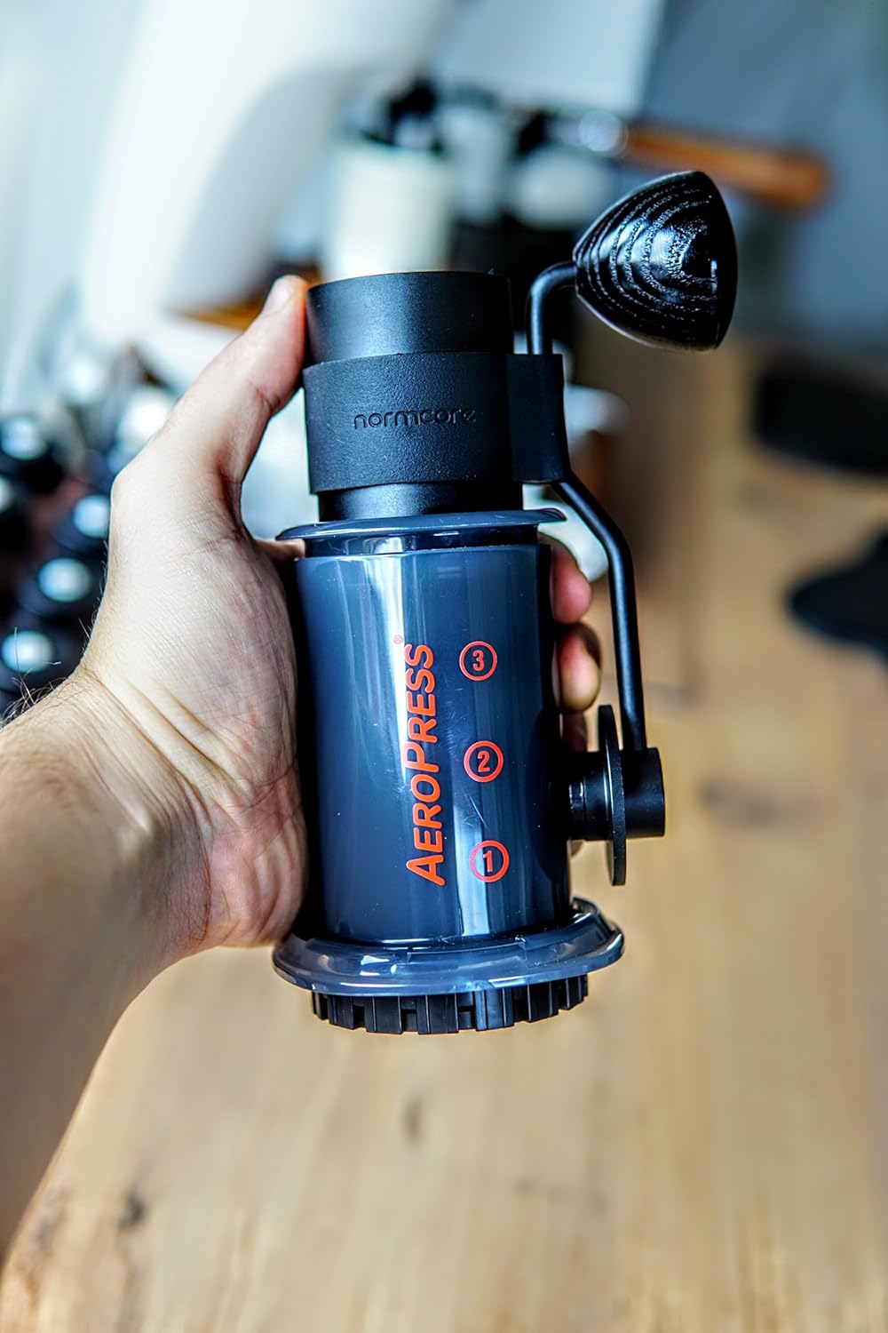 Normcore Manual Coffee Grinder V2 - Hand Coffee Grinder with Stainless Steel 38mm Contemporary Conical Burr - Adjustable Settings - For Aeropress, Espresso, Pour over, French Press