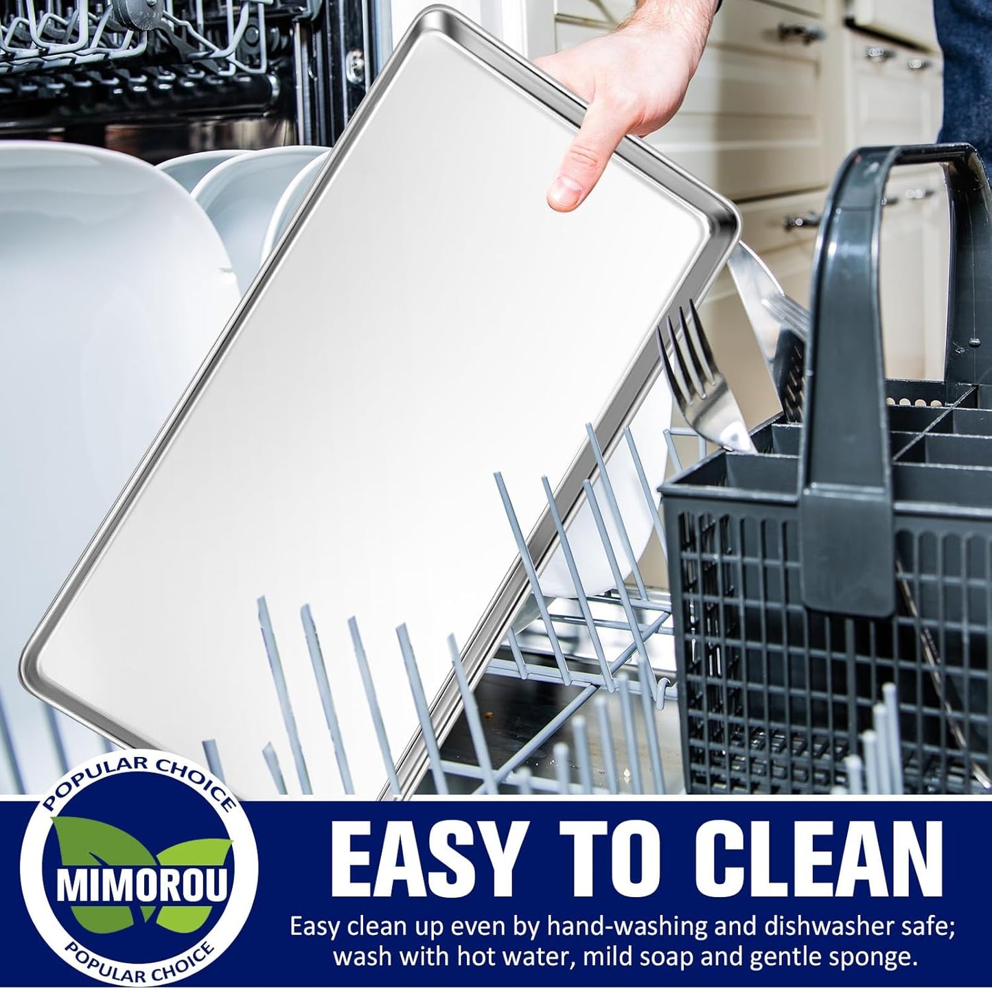 Mimorou 12 Pcs Baking Sheet Stainless Steel Cookie Small Metal Sheet Pans Professional Rectangle Oven Trays Kitchen Baking Cooking Oven and Toaster, Dishwasher Safe