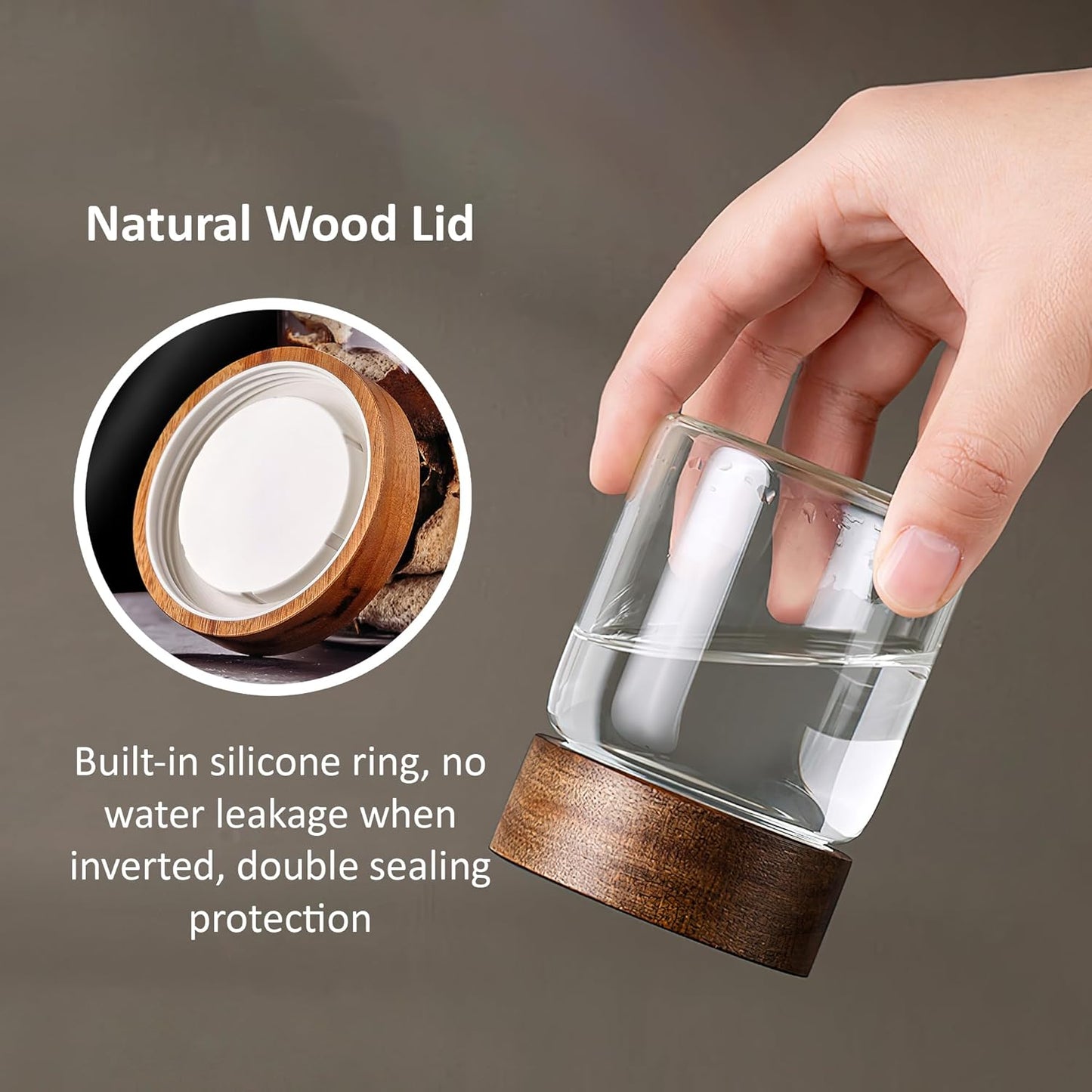 26 oz/850 ml Clear Glass Storage Canister with Airtight Wooden Lid, 4 Pack Small Overnight Oats Containers, Cute Decorative Salad Jar for Snacks Yogurt Spice Sugar Cereal Fruit Coffee Tea