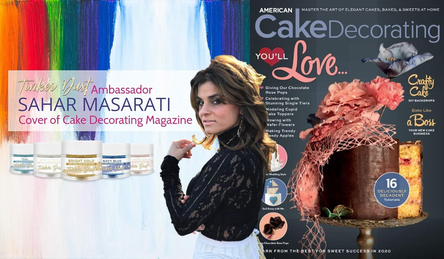 BAKELL Neon Yellow Edible Glitter, 25 Grams | TINKER DUST Edible Glitter | KOSHER Certified | 100% Edible Glitter | Cakes, Cupcakes, Cake Pops, Drinks, Dessert Vegan Glitter & Dusts (25g, Neon Yellow)