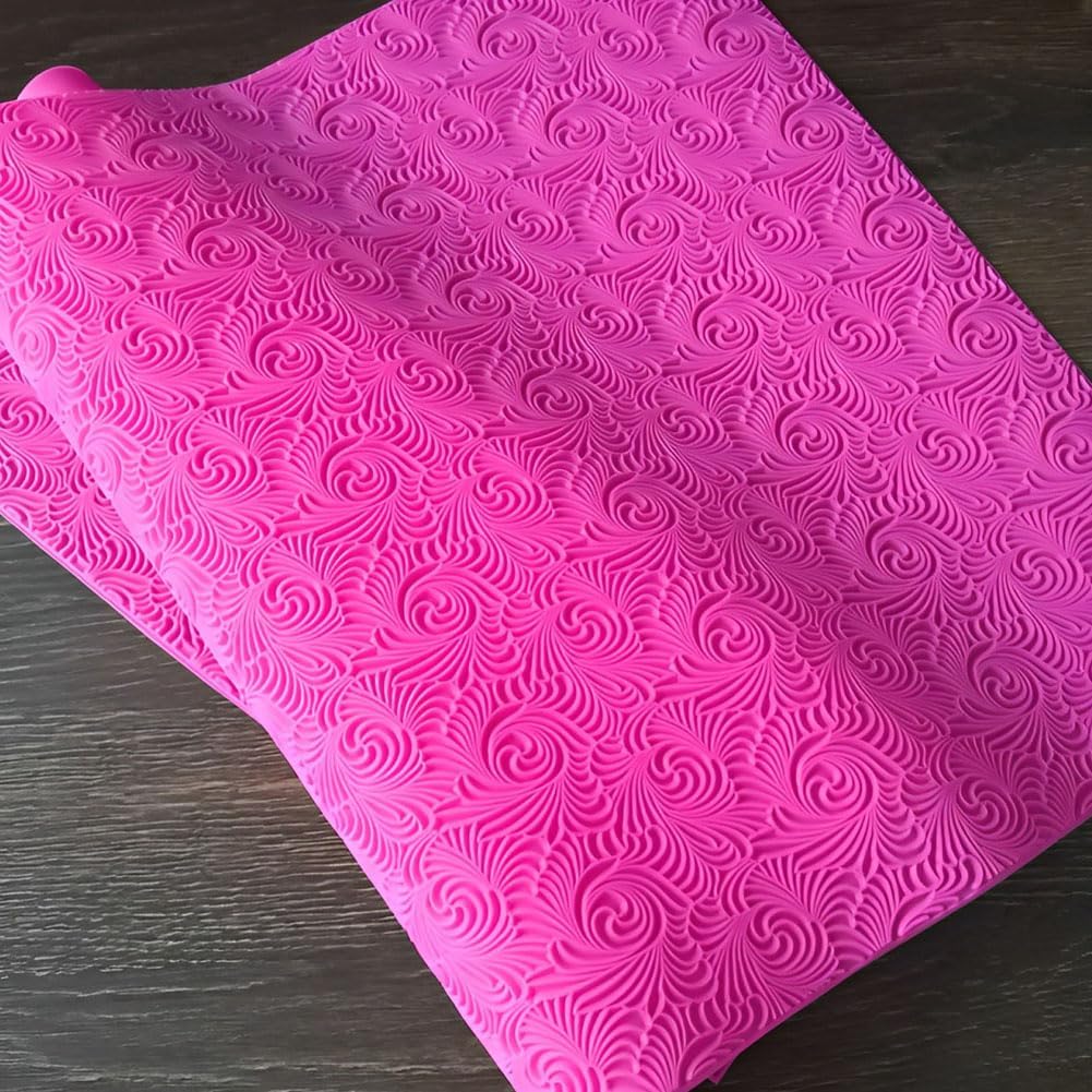 Embossing Lace Fondant Molds,Cake Fondant Impression Mat, Silicone Molds for Cake Decorating - Spiricle Pattern