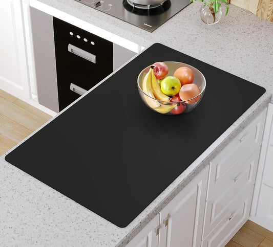Warome Silicone Mat,36"x 23.6" Heat Resistant Mats for Countertop Protector,Nonstick Silicone Craft Mat/Placemats,Washable Silicone Mats for Kitchen Counter,No Creases Counter Mat-Black