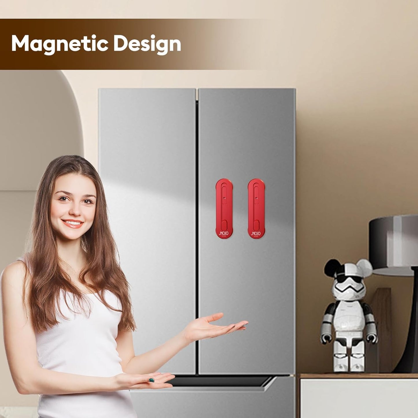 MOJOHAND Bread lame for Dough, Magnetic & Reusable Bread Lame Dough Scoring Tool, Anti-Slip Handle with Long Retractable Razor blades, Sourdough Scoring tool for Bread Making(Red)