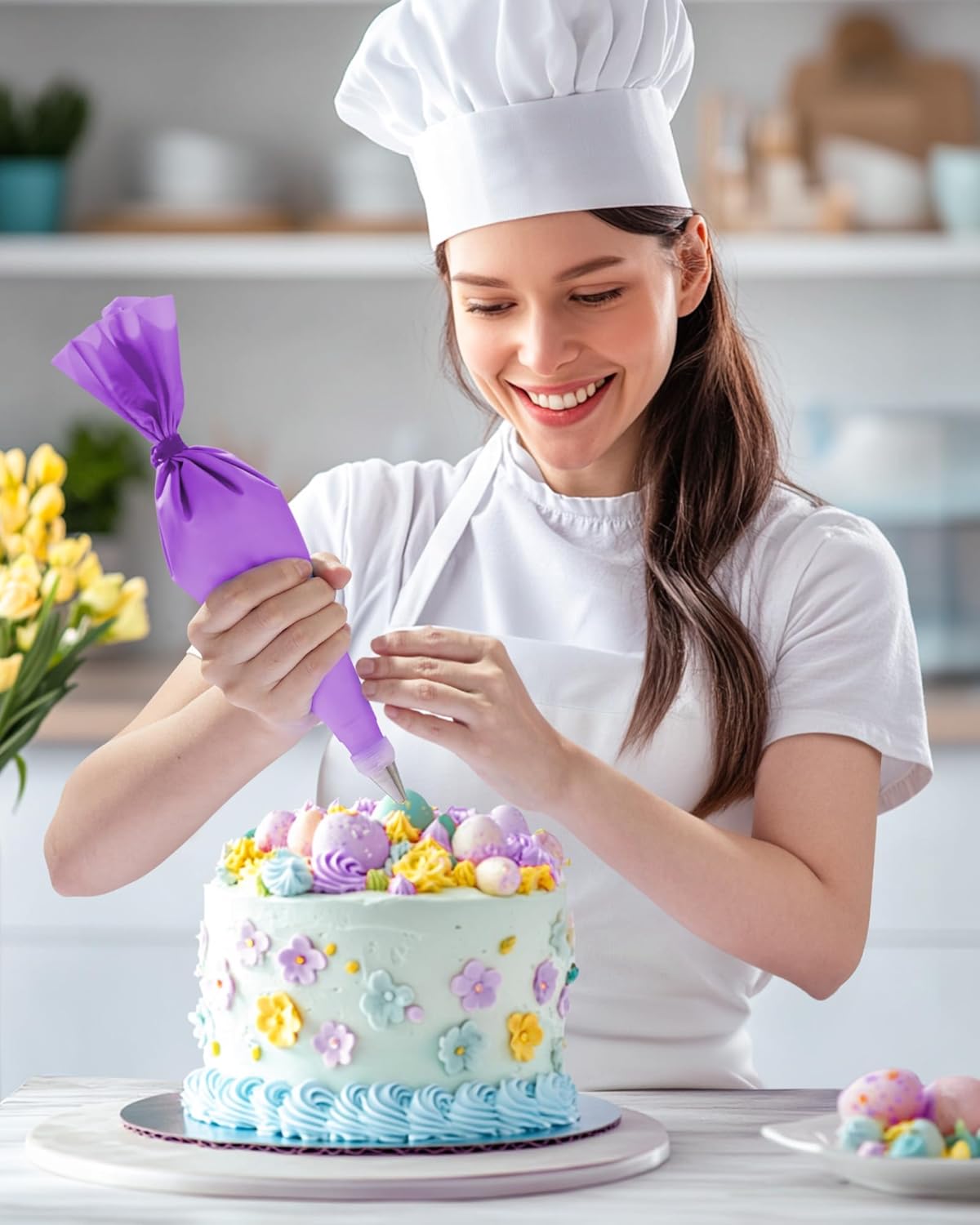 Kootek 90 PCs Piping Bags and Tips Set, Cake Decorating Supplies Kit with 55 Numbered Icing Piping Tips, 20+2 Pastry Bags for Cake Cupcake, Frosting Piping Kit with Booklet and eBook