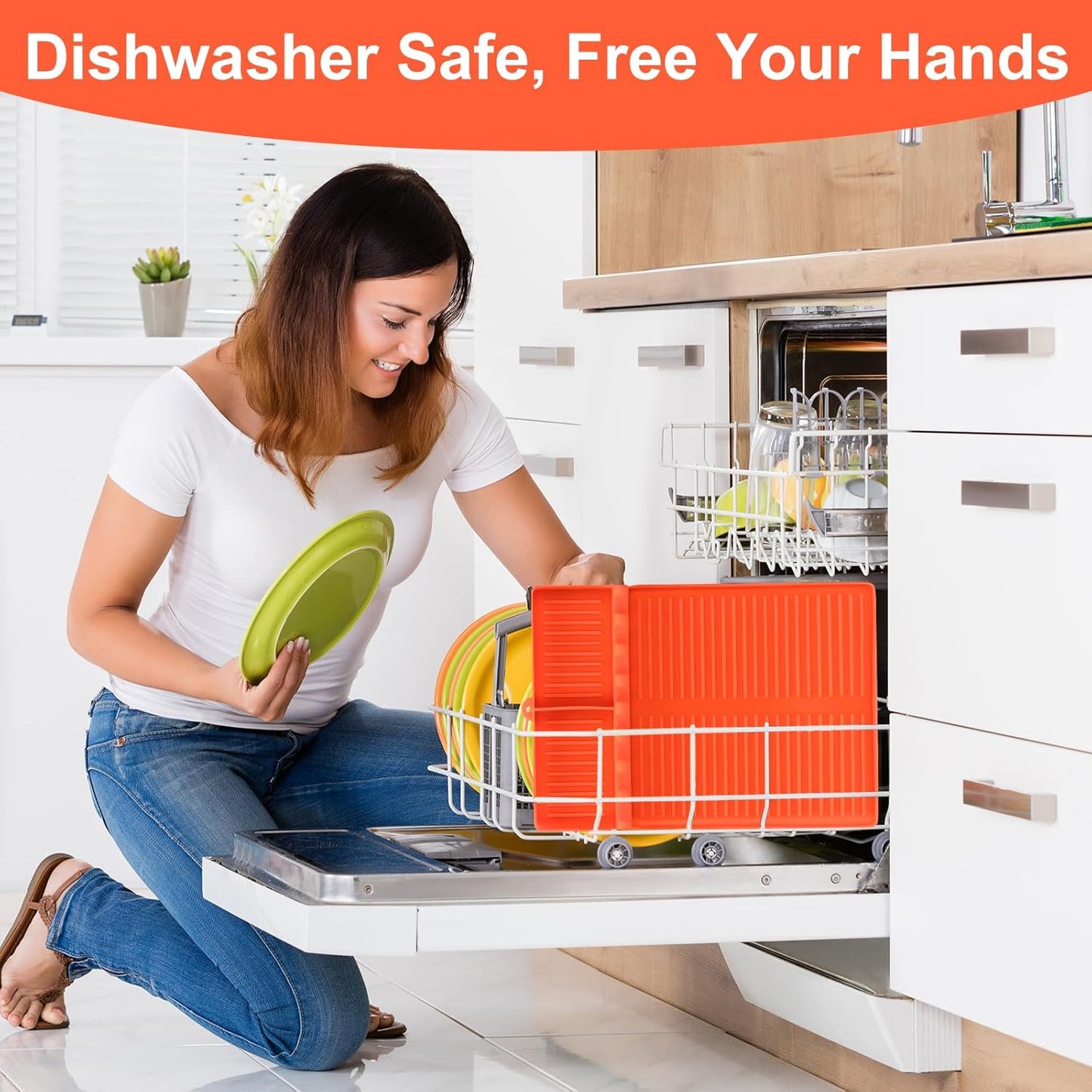 GOSALISU Silicone Grill Mat for Blackstone, Reusable Griddle Tools Mat with Drip Pad, Spatula Mats for Outdoor Grill Kitchen Countertop, Barbeque Accessories (Orange)