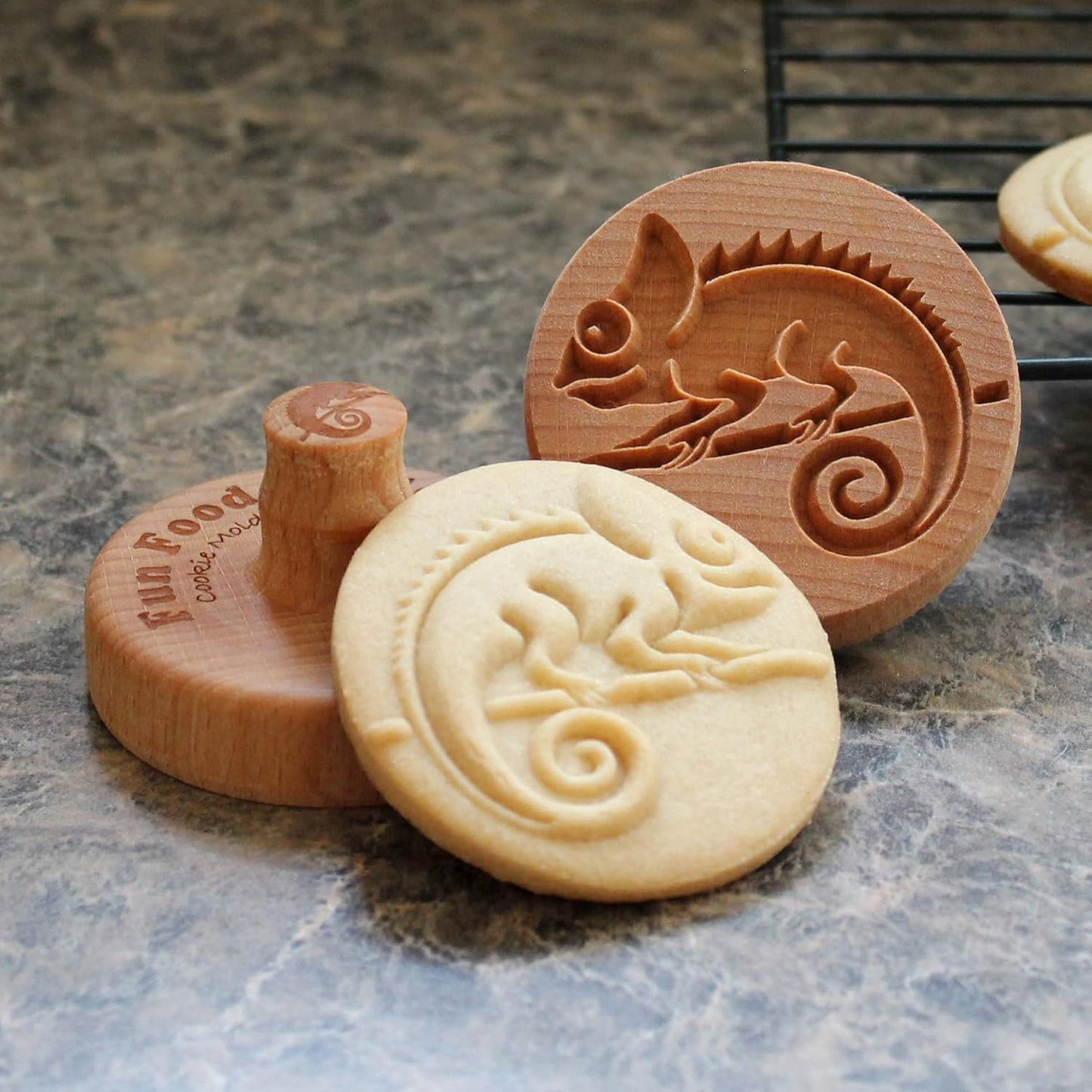 Wood Cookie Stamp, 2.5 Inch (Chameleon CS-020)