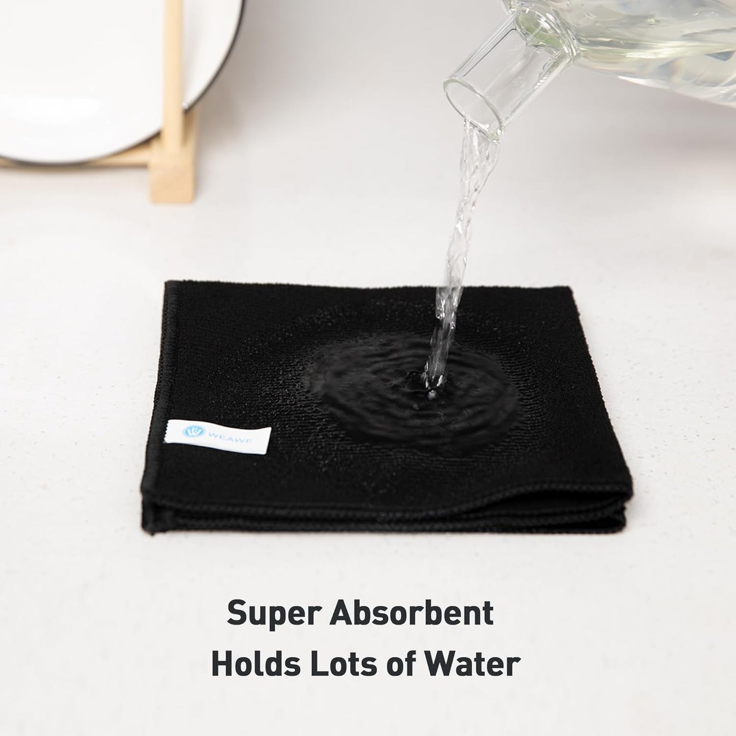 Black Microfiber Cleaning Cloth 13"x13", Ultra Soft Absorbent Microfiber Cleaning Rags for Housekeeping Cleaning Supplies, Lint Free Reusable Cleaning Cloths for House Washable, Pack of 12