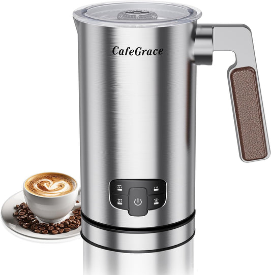 Milk Frother, 4-in-1 Milk Frother and Steamer, Automatic Hot and Cold Foam Maker and Milk Steamer for Coffee, Latte, Cappuccino, Macchiato, Hot Chocolate, Matcha