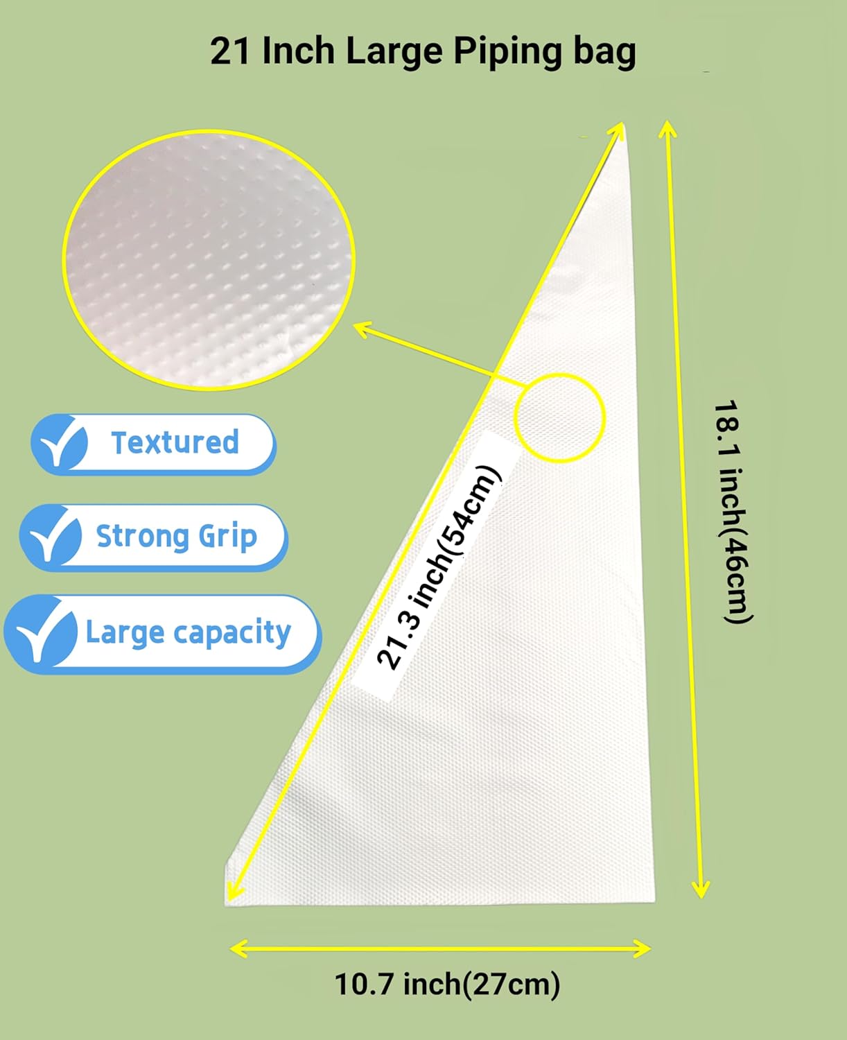 21 Inch Extra Large Piping Bags 200 Pack - Disposable Pastry Bags - Thick Anti-Burst Pastry Icing Frosting Piping Bags For Decorating Cupcakes Cakes Cookies (Large 21 Inch-200 Pack)