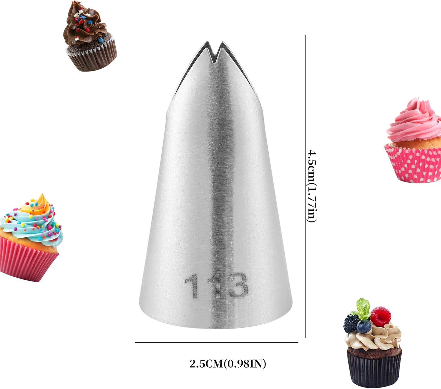 12PCS Piping Tips Set, Food Grade and Premium Stainless Steel Large Piping Tips for Baking Cupcakes, Cake Decorating, Pastries, Sturdy and Long-lasting