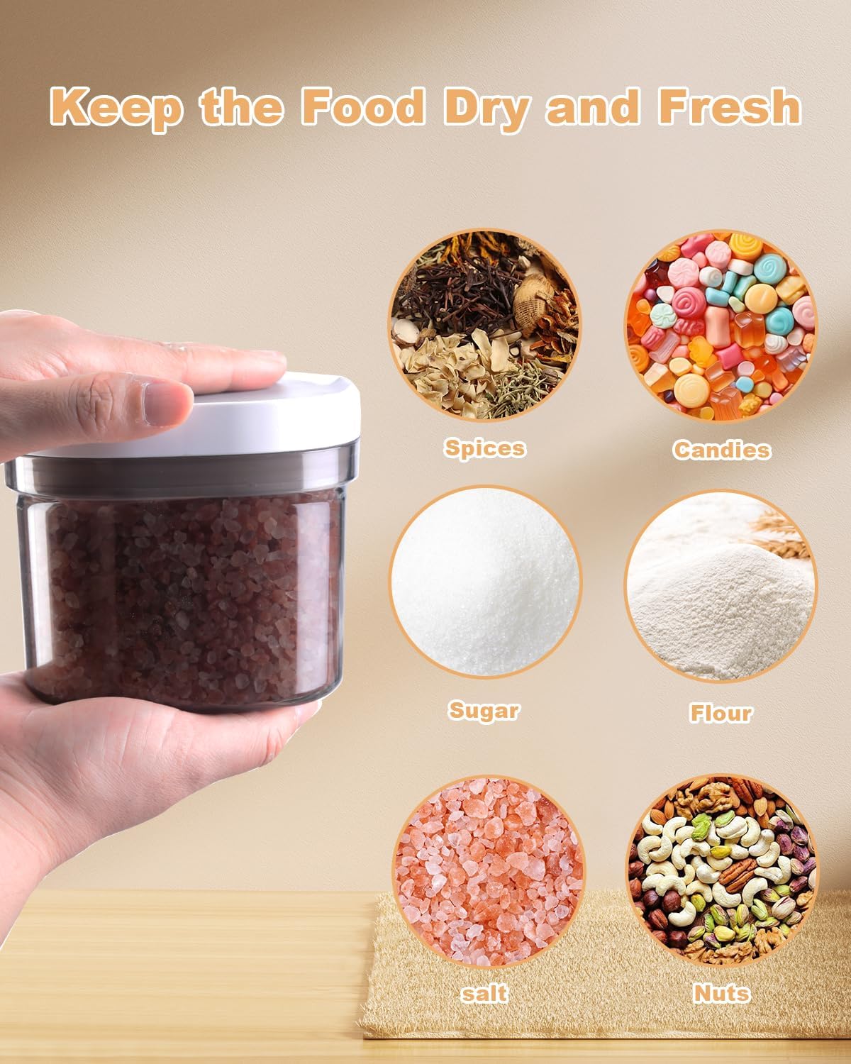 Airtight Coffee Storage Container with Magnetic Scoop, 0.7 Qt Coffee Bean and Ground Coffee Canister, Durable, Keeps Coffee Fresh & Dry, Easy to Clean