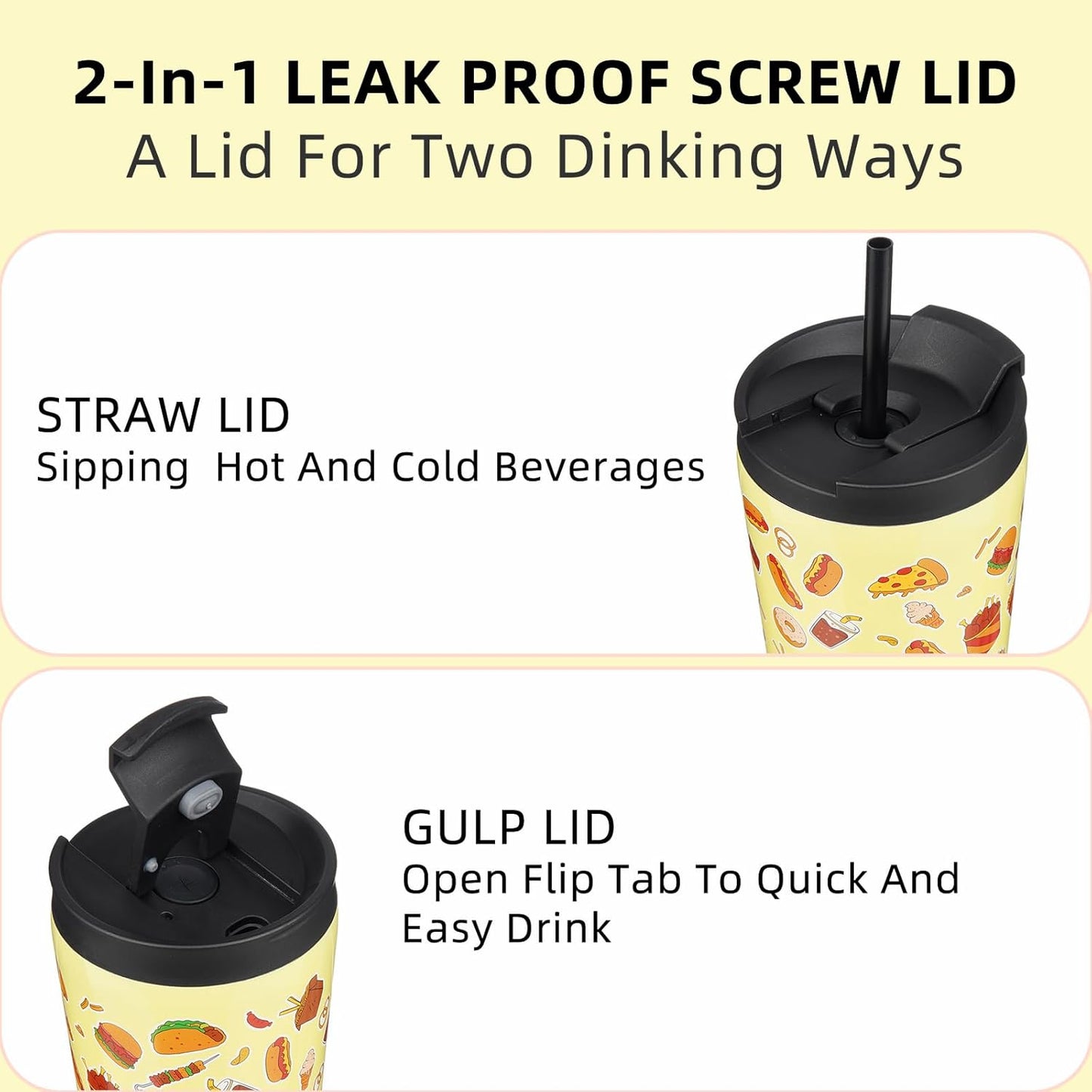 BJPKPK 26oz Tumbler With lid And Straw Stainless Steel Travel Coffee Mug Insulated Tumblers Cups,Yummy