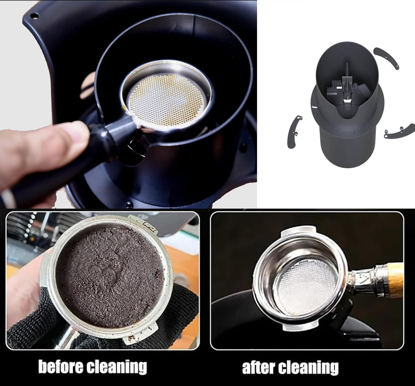Automatic coffee grounds cleaning machine Coffee Grounds Handle Cleaner No Rag Wash Lazy Electric Home Commercial