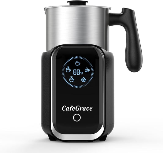 5-in-1 Milk Frother and Steamer, 21 oz Split Milk Frother, Removable Automatic Electric Milk Frother Dishwasher Safe, for Latte, Cappuccino, Hot and Cold Milk Froth, Chocolate Milk