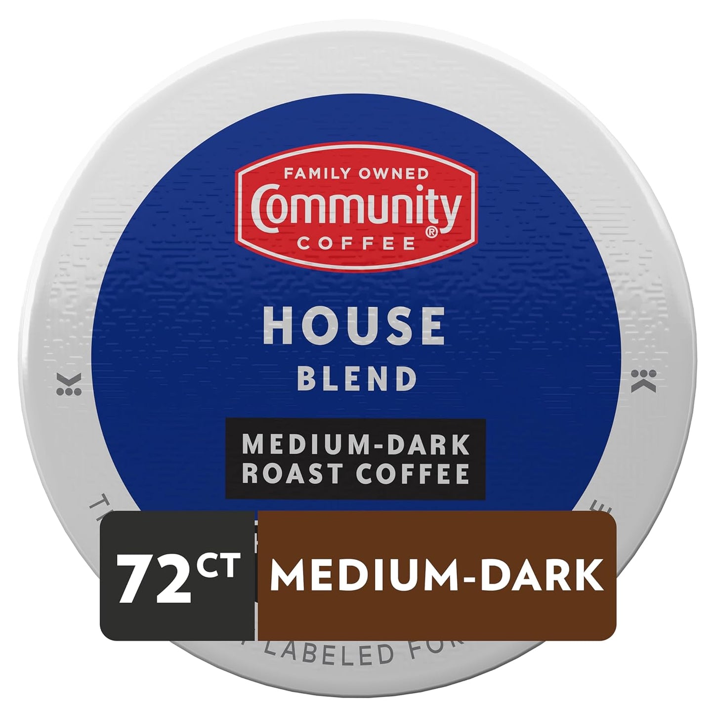 Community Coffee House Blend 72 Count Coffee Pods, Medium Dark Roast, Compatible with Keurig 2.0 K-Cup Brewers, 12 Count (Pack of 6)