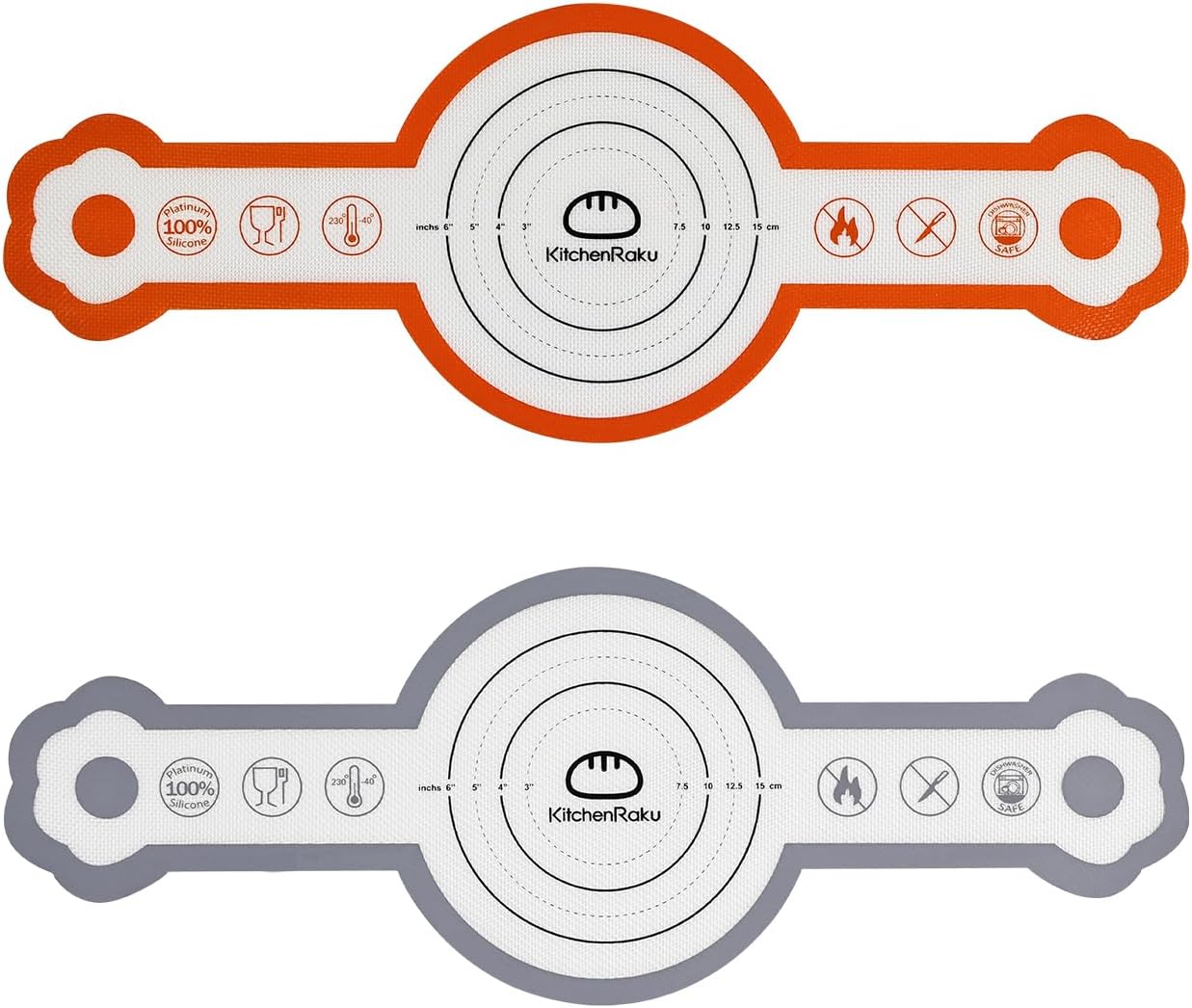 Cook's Aid 2 Pcs Silicone Bread Sling for Dutch Oven, Non-Stick Bread Baking Mat Set, Reusable Sourdough Bread Sling with Long Handles for Easier Transfer for Dough