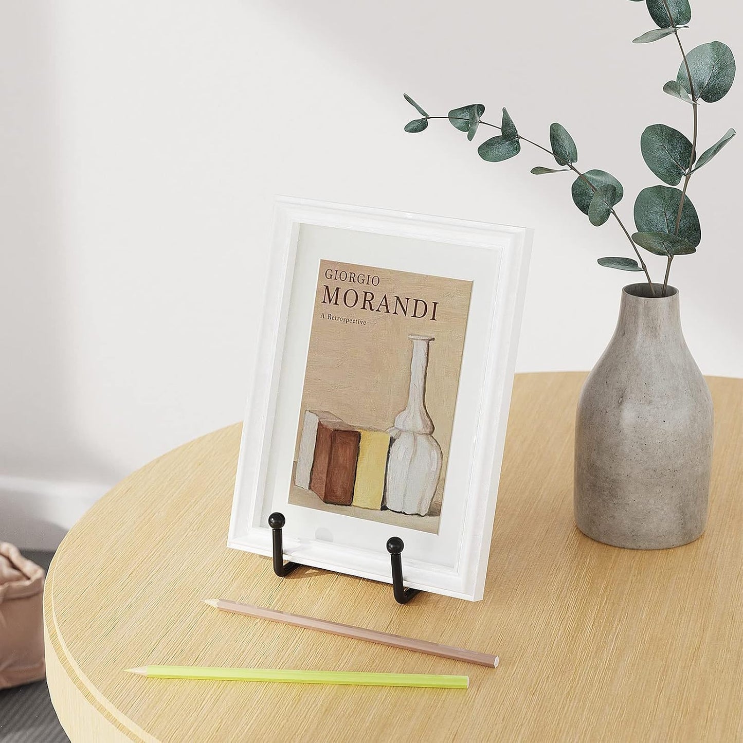 HONGYUTAI 3 Pack 4.5 Inch Plate Stands for Display Picture Stand - 4.5 Inch Vinyl Table Top Display, Metal Frame Holders Decorative Plate for Book , Picture, Photo and Platter, Tabletop Art, Black