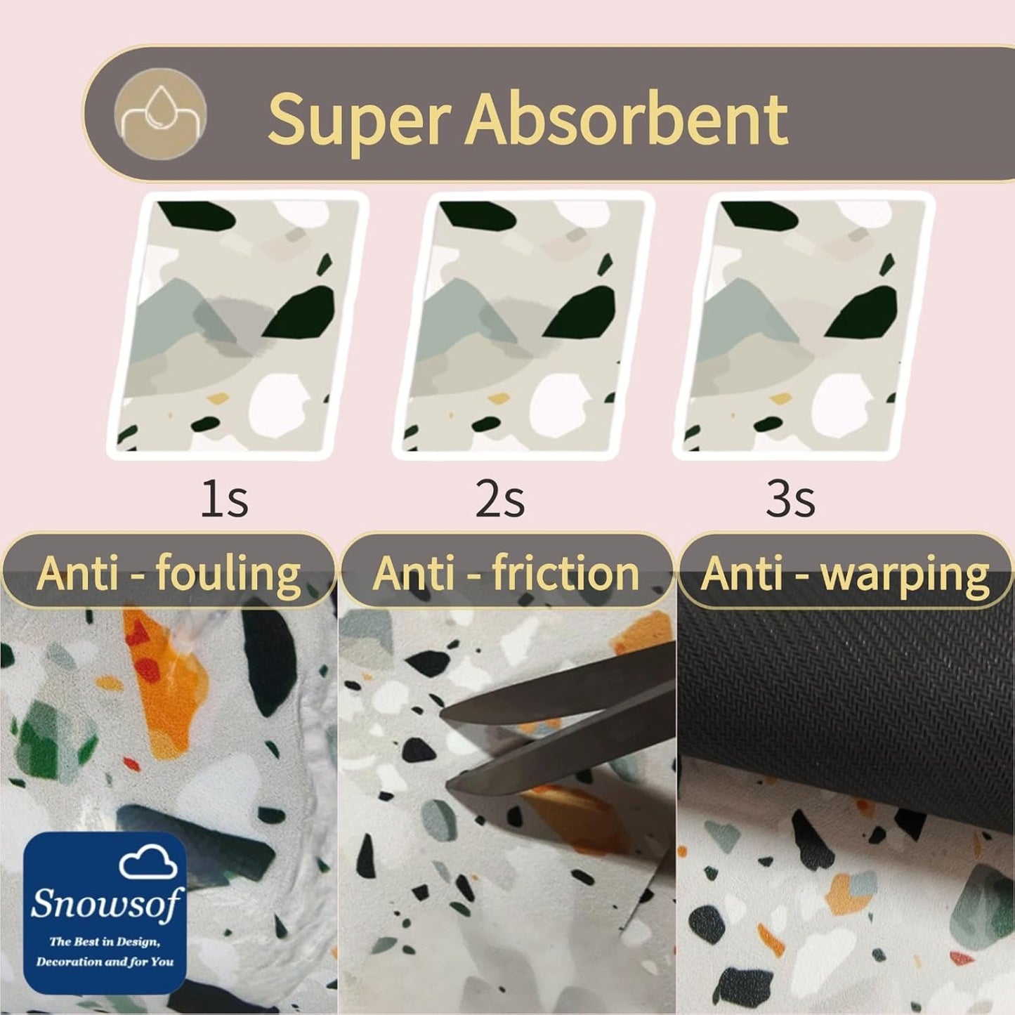 Dish Drying Mat - Absorbent Countertop Mat for Coffee Maker, Expresso Machine, Kitchen Use (03,12''×20'')