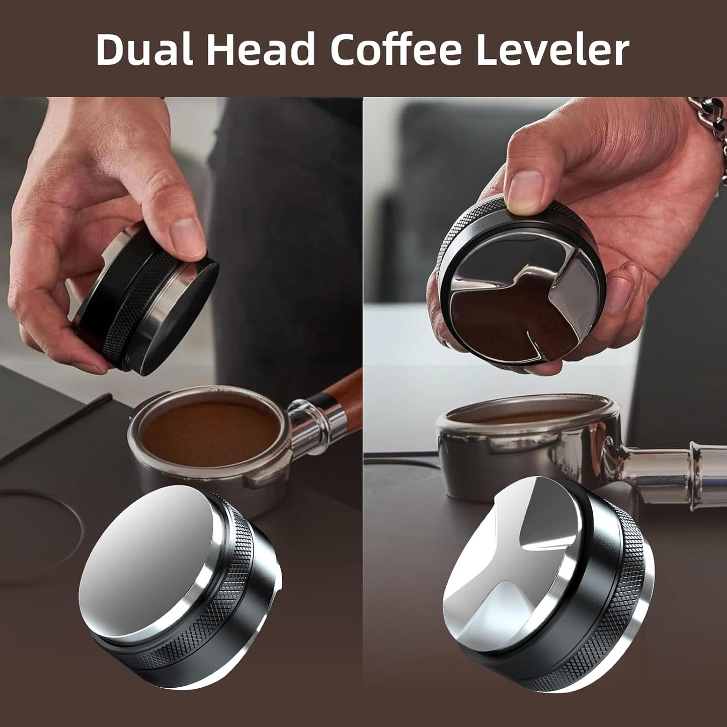 51mm Espresso Distributor Set - Coffee Distributor and Tamper Leveler Fits Portafilter Tamper 51mm - Barista Kit with WDT Tool and Dosing Funnel