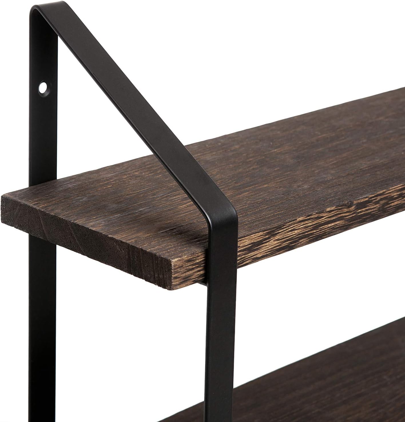 Mkono Floating Wall Shelf 3 Tier 23.5 Inch Rustic Wood Hanging Book Shelf Bathroom Mounted Shelving Storage Display Shelves for Living Room Bedroom Kitchen Office