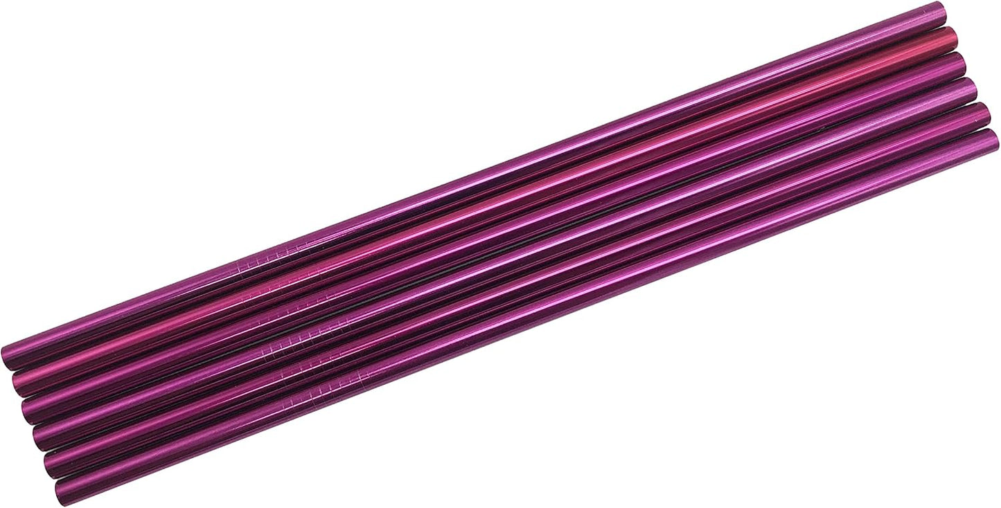 10 Pcs Stainless Steel Straws, Reusable Drinking Straws, Straight Metal Straw Sets with 2 Pcs Cleaning Brushes (10.5 Inch, Rose Red)