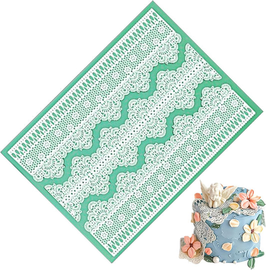 GROWTAIL Lace Molds Silicone,Cake Fondant Embossing Mat,Lace Molds for Cake Decorating Edible Lace