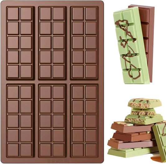 Chocolate Bar Mold, Silicone Dubai Chocolate Bar Mold, Non-Stick Chocolate Bar Molds, Deep Chocolate Bar Mold for Dubai Chocolate Bar Pistachio, Candy, Milk Chocolate Bar