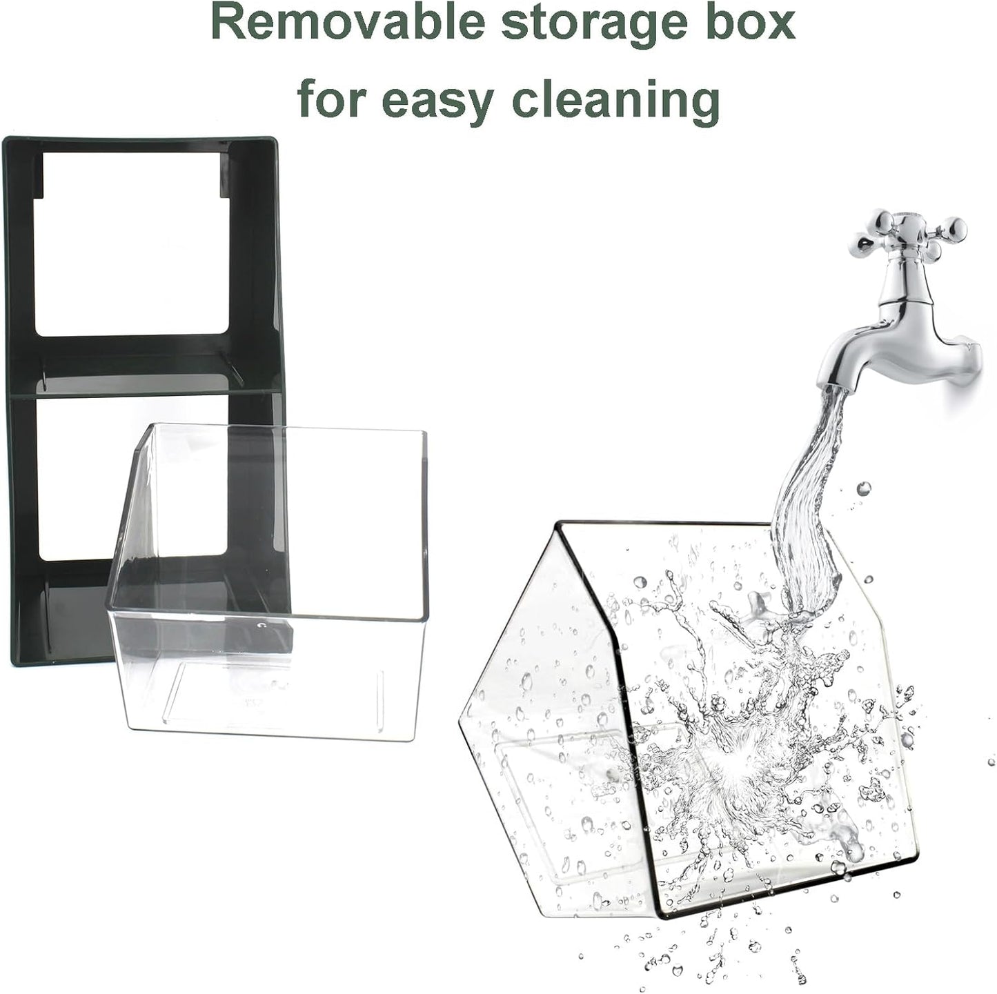 Bokelai Coffee Pod Storage with 2 Large Capacity Basket K Cup Holder Countertop Organizer for Creamer Keuring Espresso Capsule Plastic Tea Bag Organizer Green/Clear