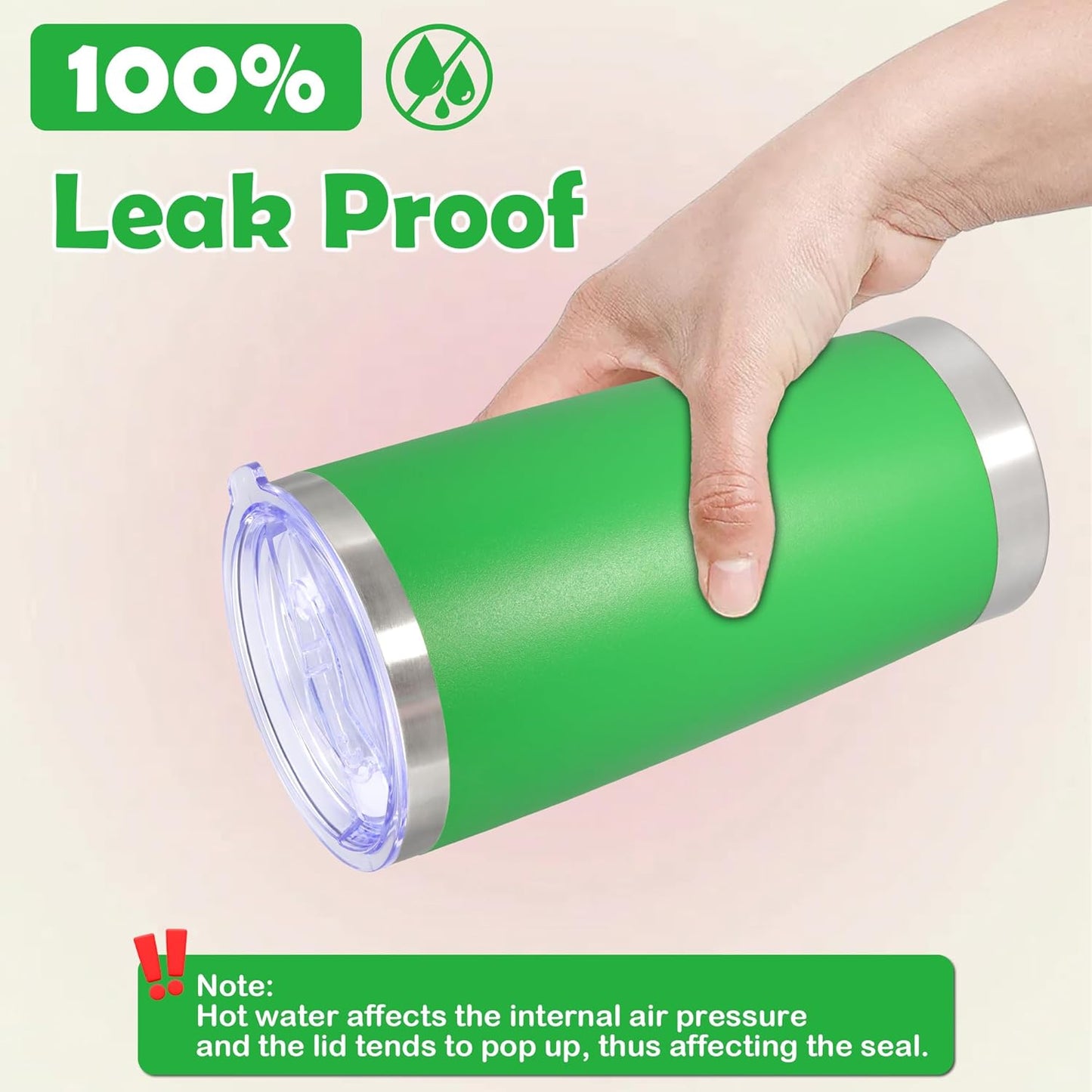 20oz Tumbler Stainless Steel Tumbler Cup with Lid Vacuum Insulated Double Wall Travel Mug, Durable Powder Coated Travel Coffee Tumbler Mug for Hot & Cold Drinks, Green,4 Pack