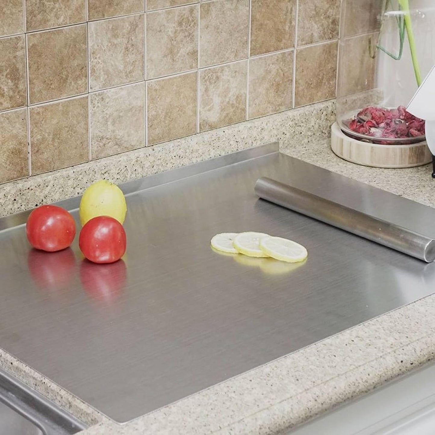 Stainless Steel Cutting Boards for The Kitchen, Suitable for Meat, Fruits, Vegetables, Bread, and Baking Large-sized Cutting Boards (50 x 40cm/19.7 x 15.7 in)
