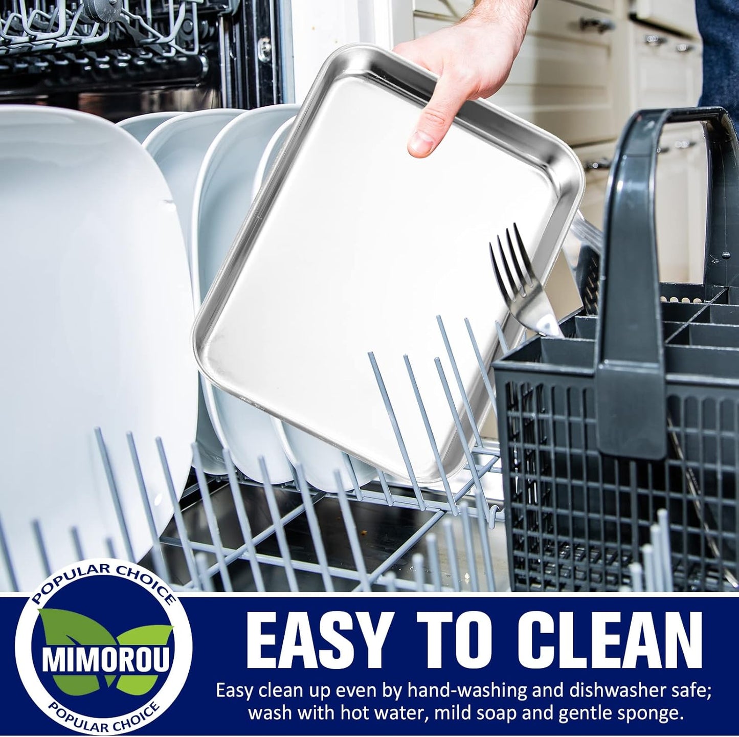 Mimorou 12 Pcs Baking Sheet Stainless Steel Cookie Small Metal Sheet Pans Professional Rectangle Oven Trays Kitchen Baking Cooking Oven and Toaster, Dishwasher Safe