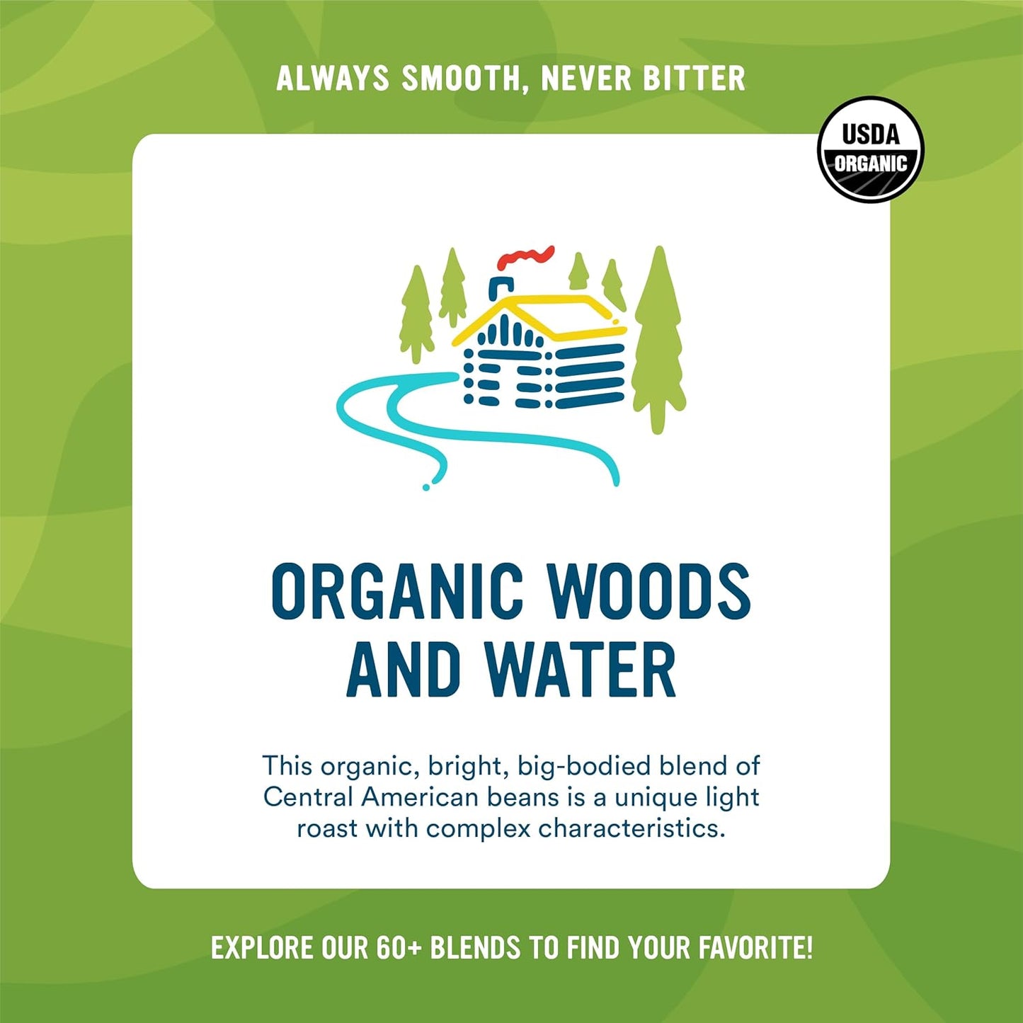 Cameron's Coffee Roasted Whole Bean Coffee, Organic Woods & Water, 4 Pound