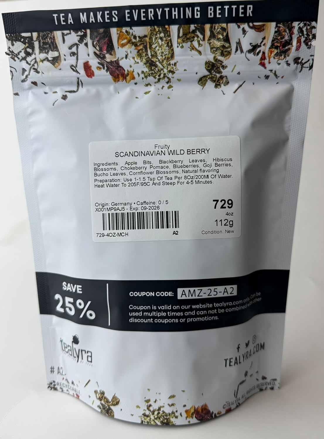 Tealyra - Scandinavian Wild Berry - Black Currant - Goji Berry - Hibiscus Health Tonic - Loose Leaf Tea - Relaxing - Caffeine-Free - 112g (4-ounce)