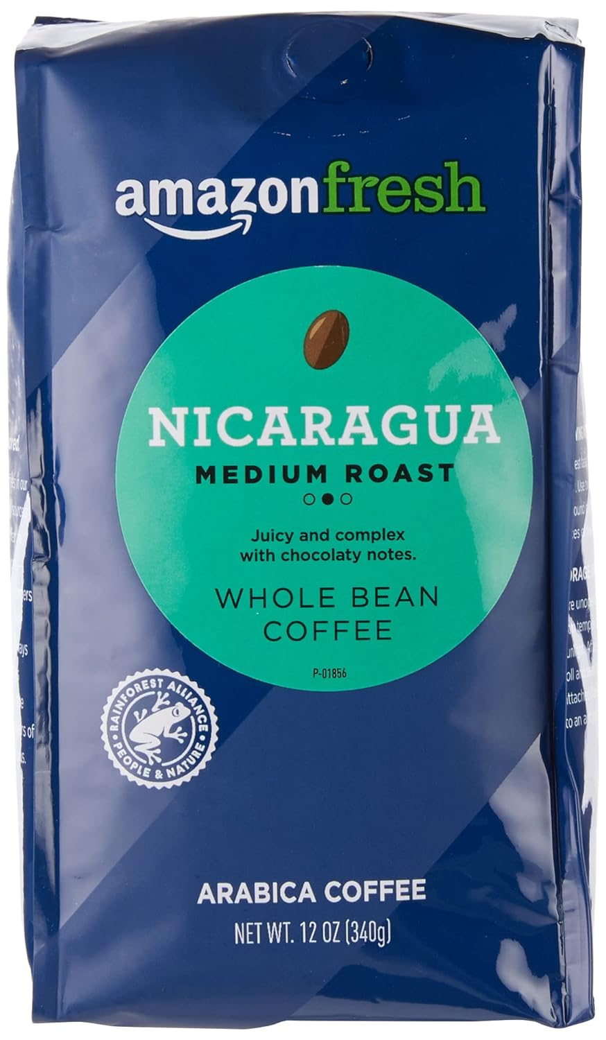 Amazon Fresh, Nicaragua Whole Bean Coffee, Medium Roast, 12 Oz